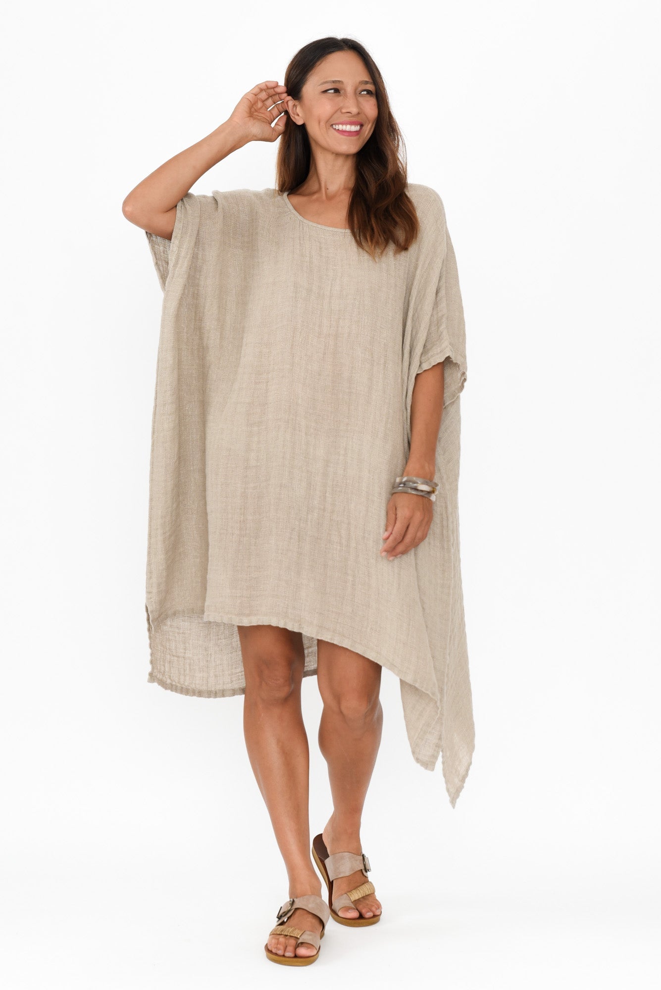 Belize Natural Linen Kaftan