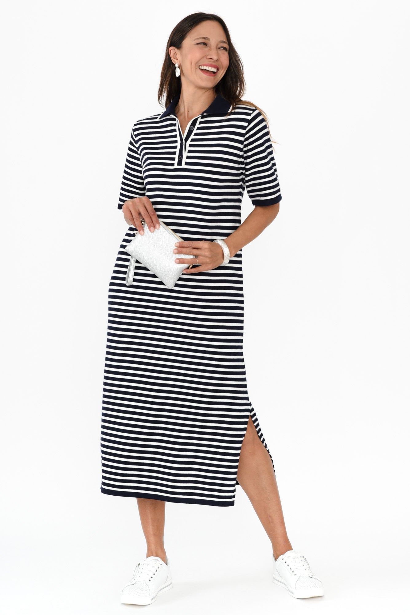 Benji Navy Stripe Cotton Tee Dress