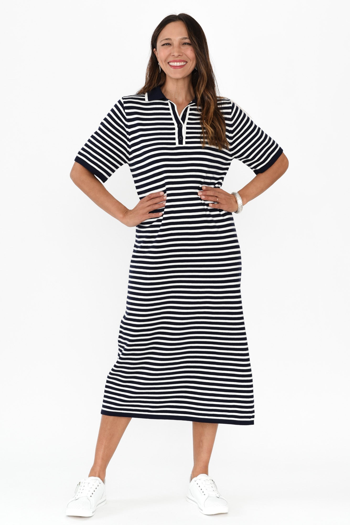 Benji Navy Stripe Cotton Tee Dress