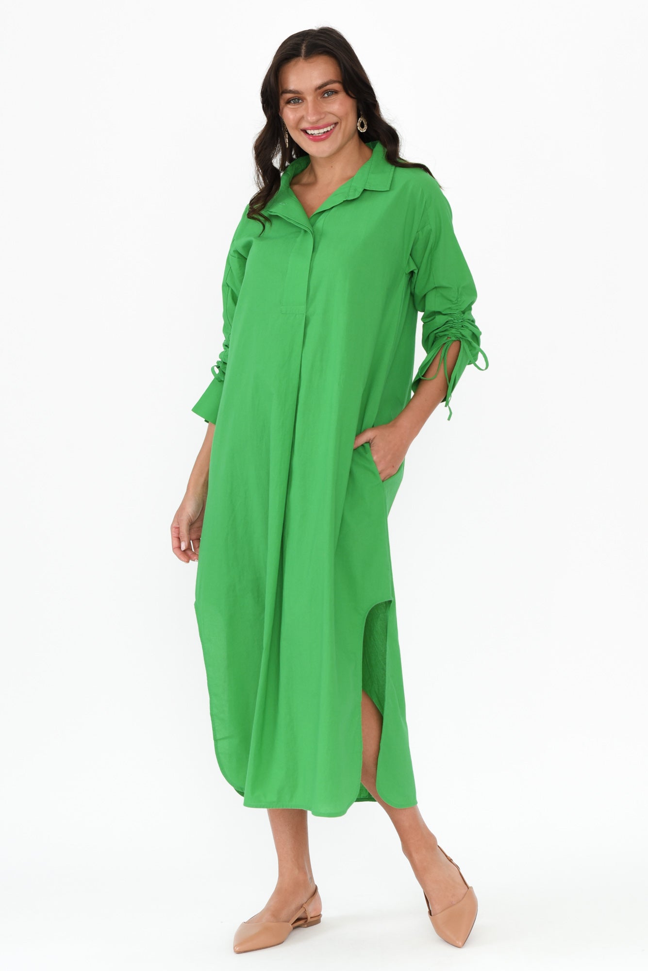 Billy Green Cotton Poplin Dress