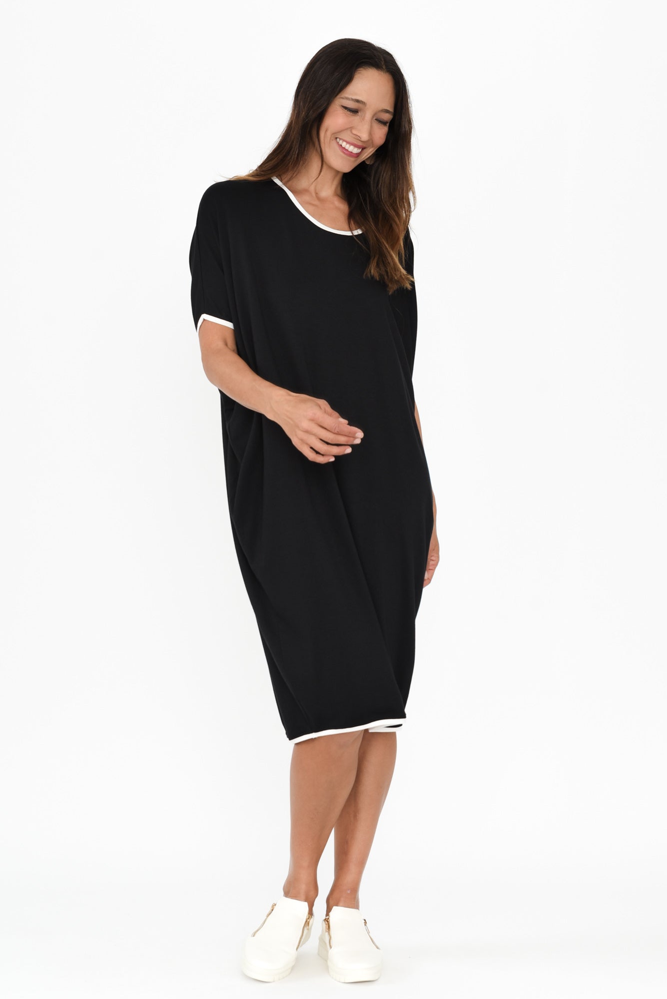 Black Contrast Maui Dress