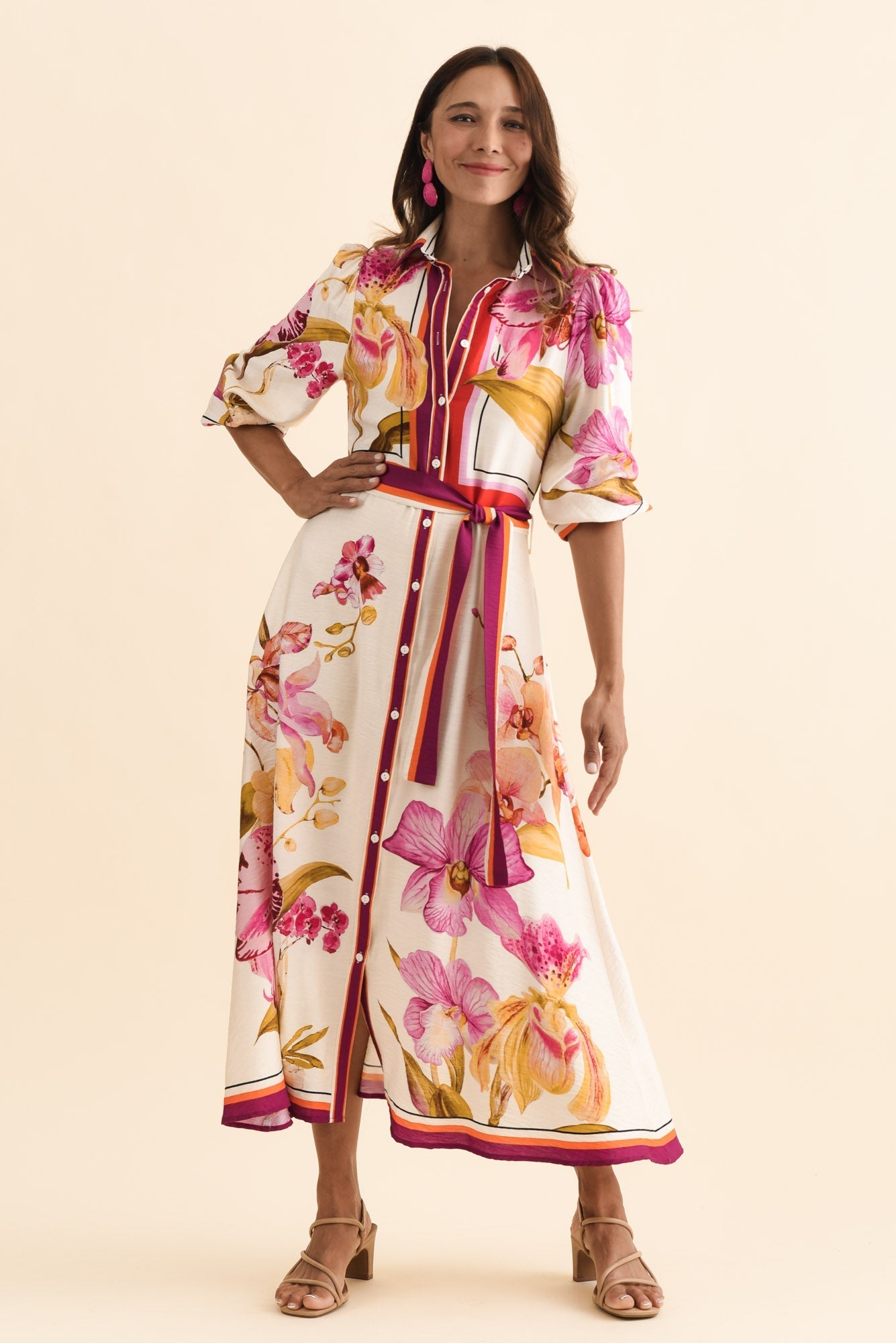 Blythe Cream Floral Shirt Dress