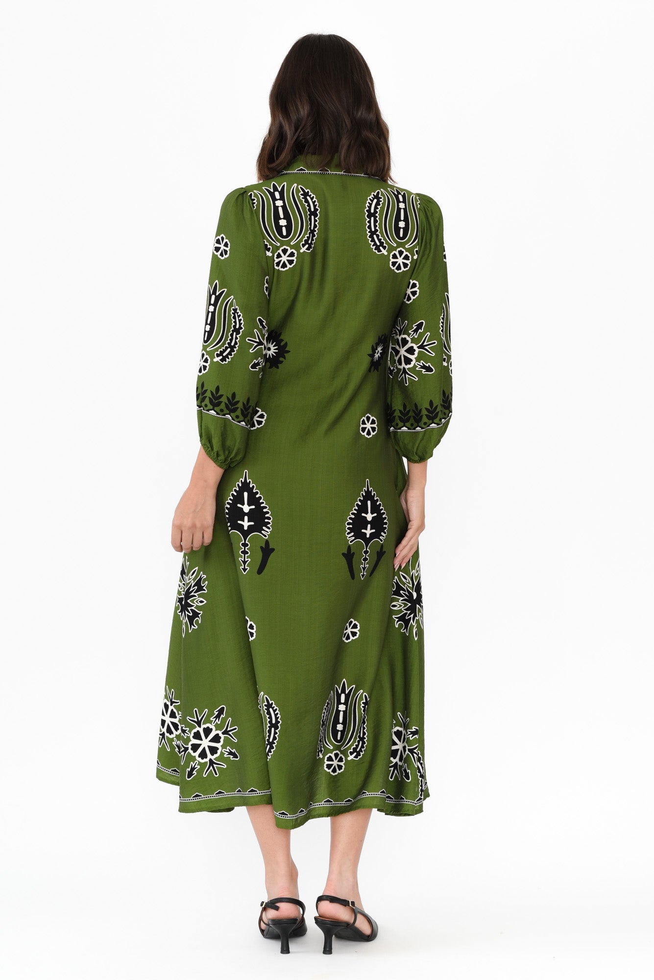 Blythe Green Abstract Shirt Dress