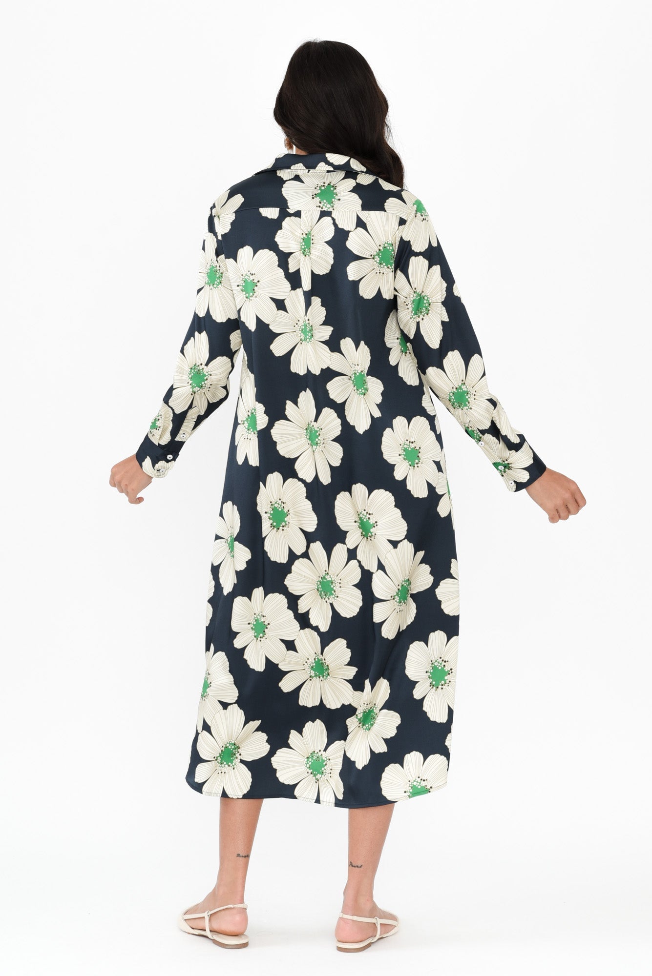 Catrine Navy Floral Shirt Dress
