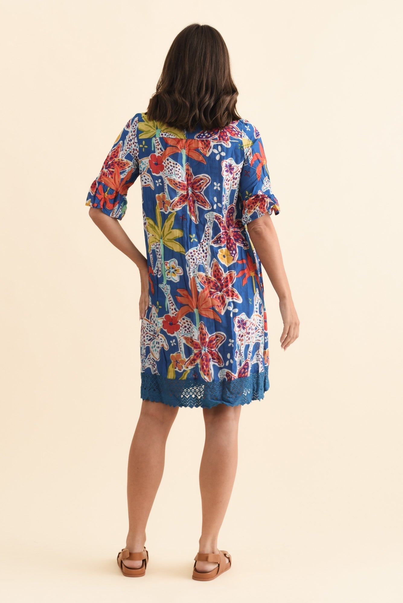 Cayman Blue Safari Cotton Tunic Dress