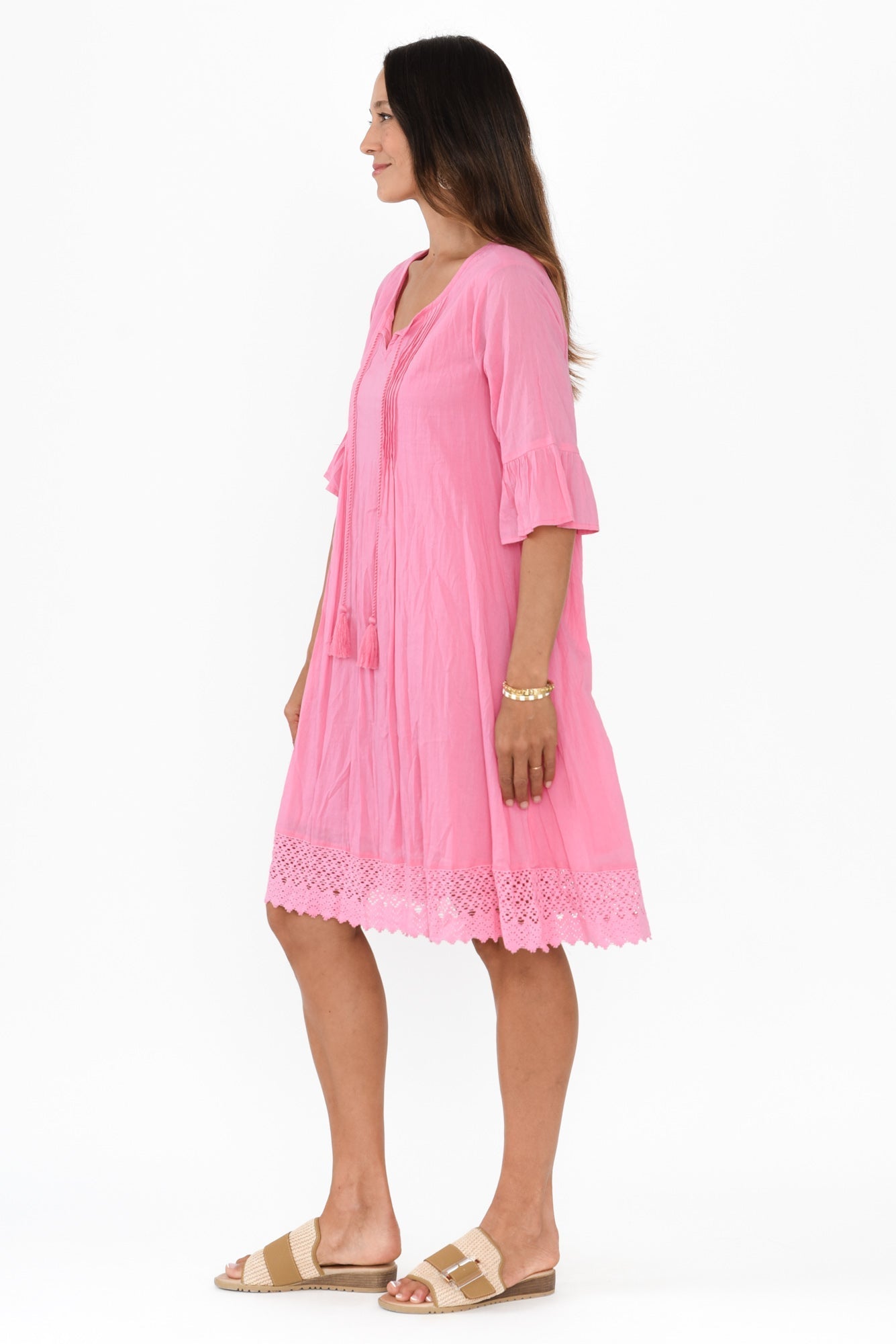 Cayman Bright Pink Cotton Tunic Dress