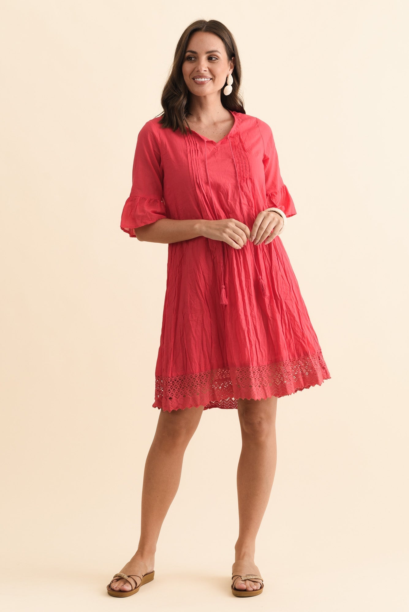 Cayman Cherry Cotton Tunic Dress
