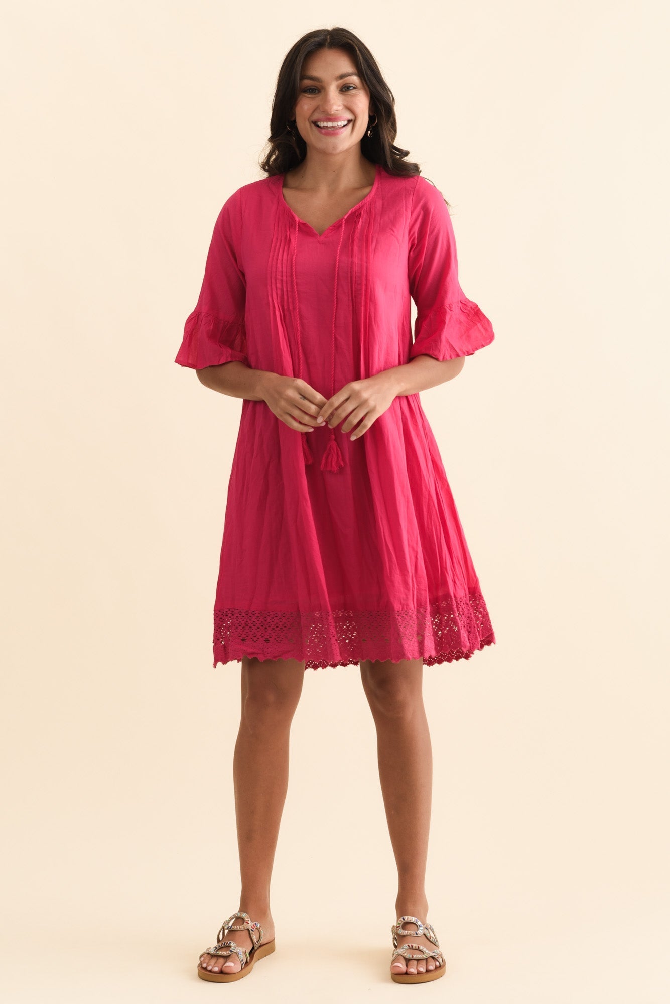 Cayman Fuchsia Cotton Tunic Dress