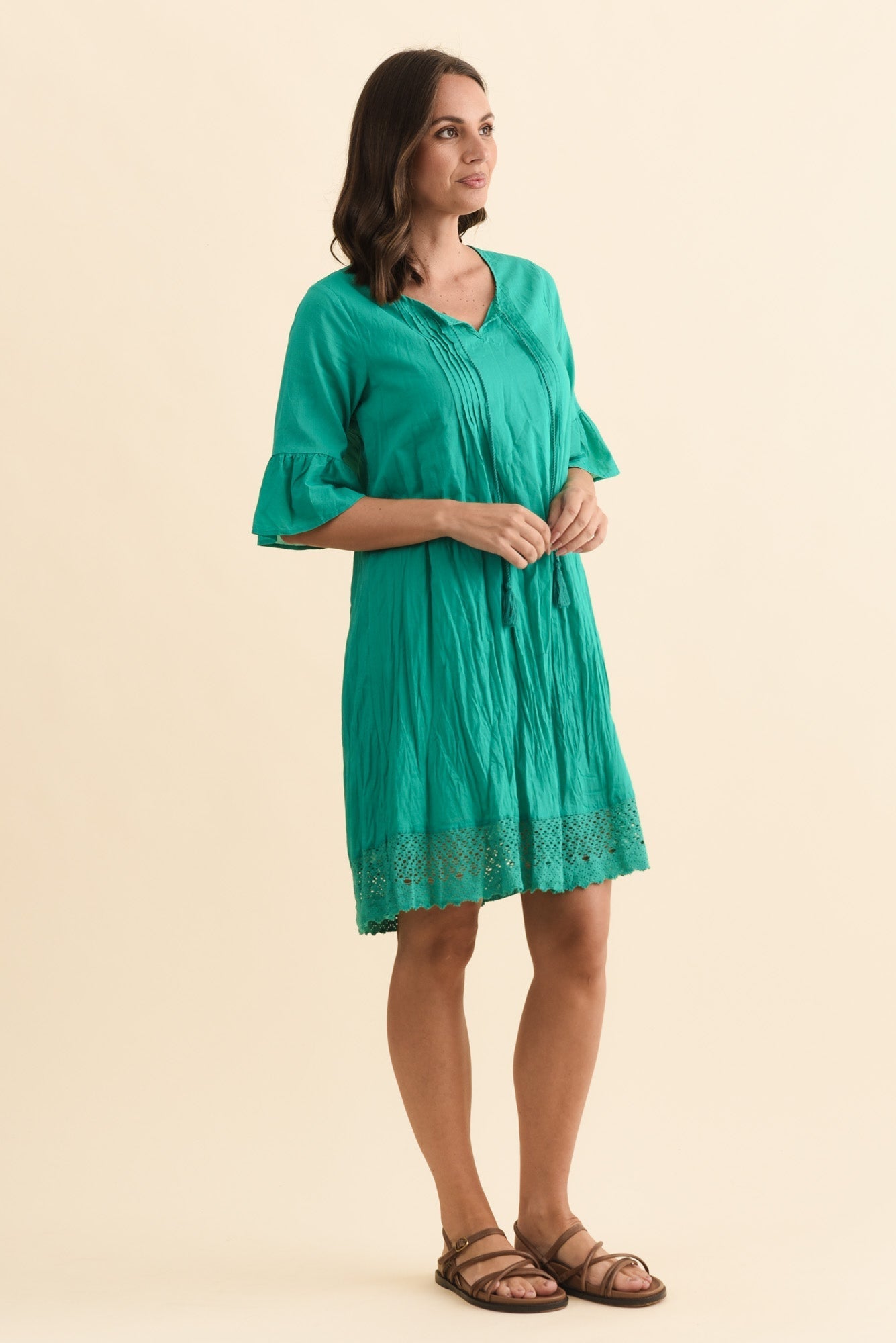 Cayman Green Cotton Tunic Dress