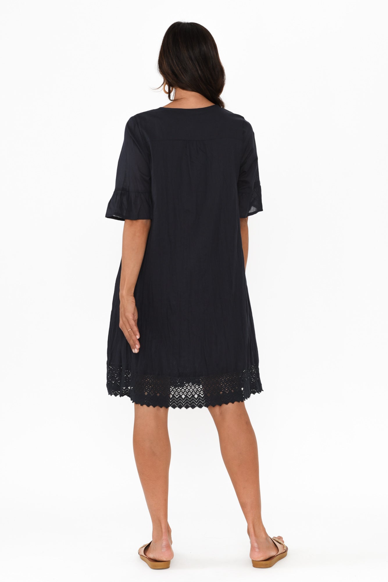 Cayman Navy Cotton Tunic Dress