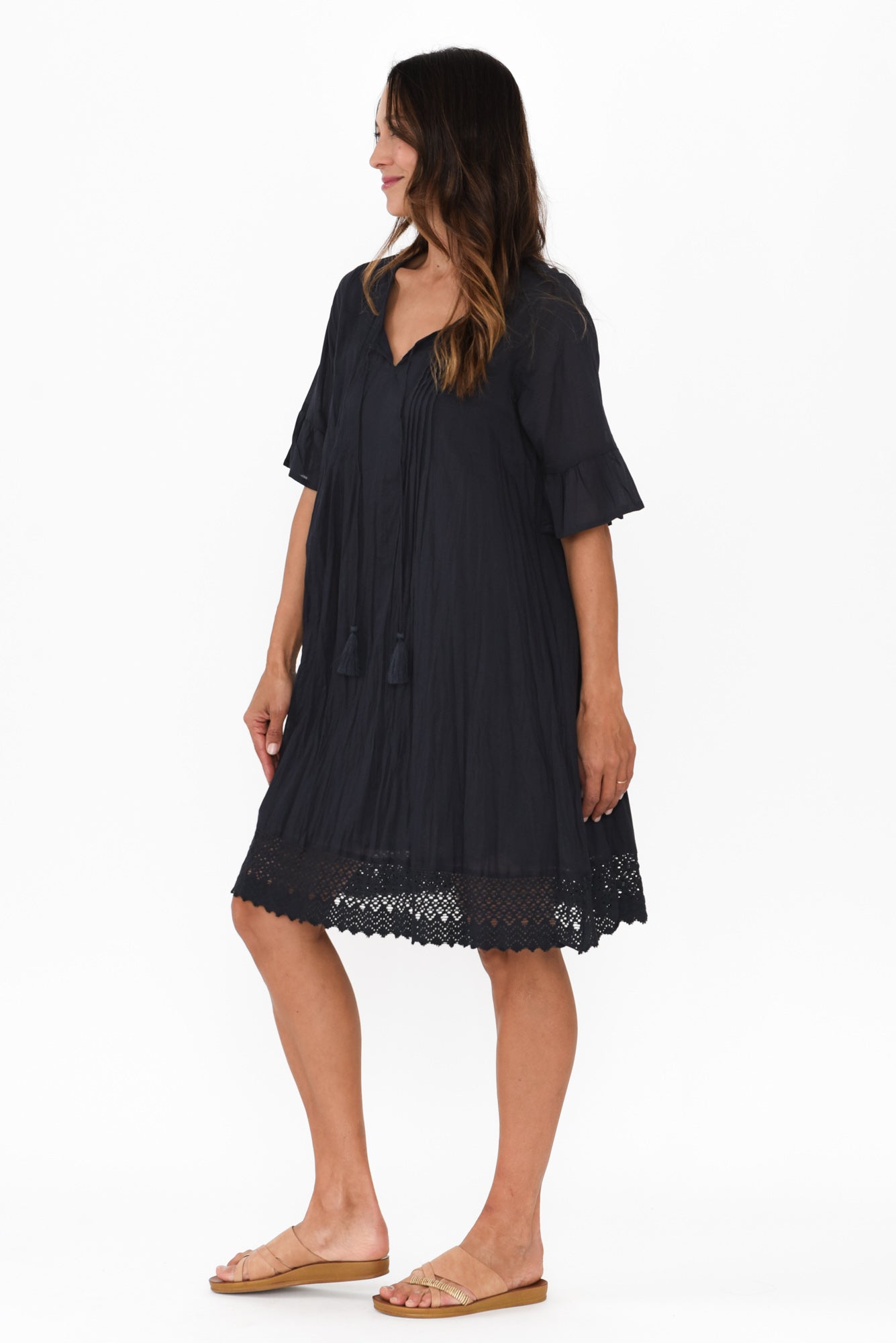 Cayman Navy Cotton Tunic Dress