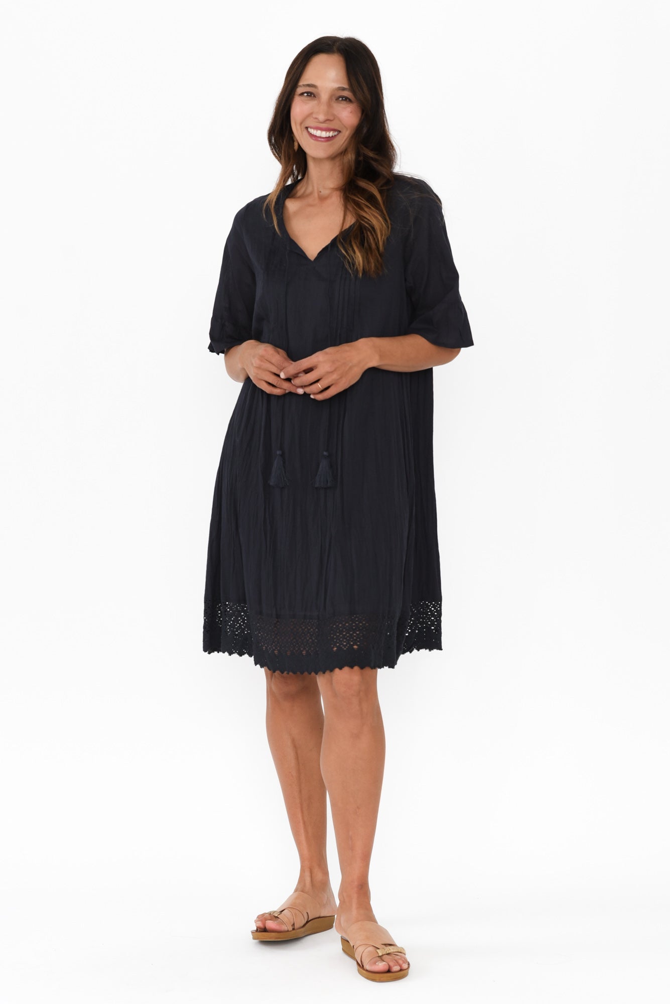 Cayman Navy Cotton Tunic Dress