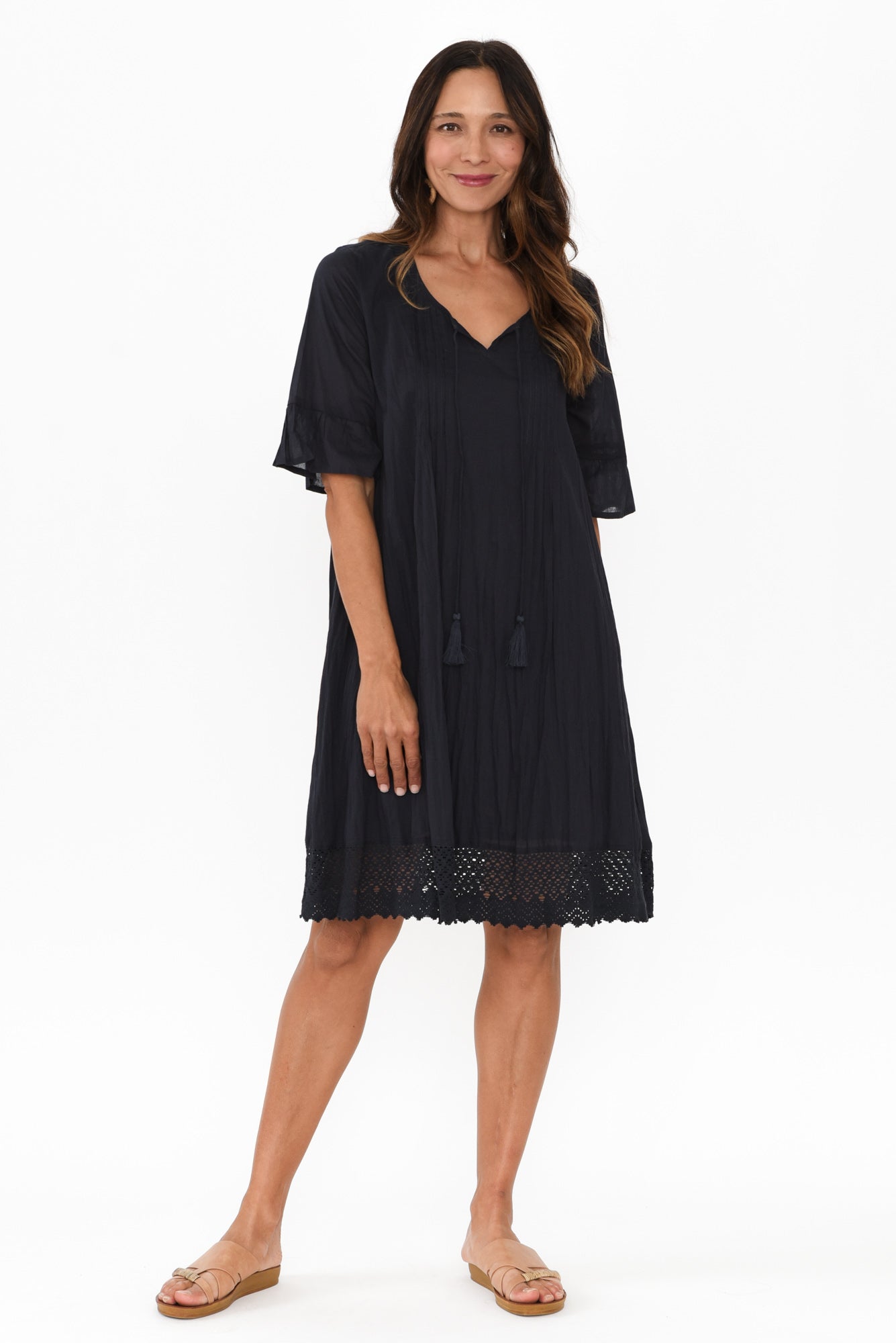 Cayman Navy Cotton Tunic Dress