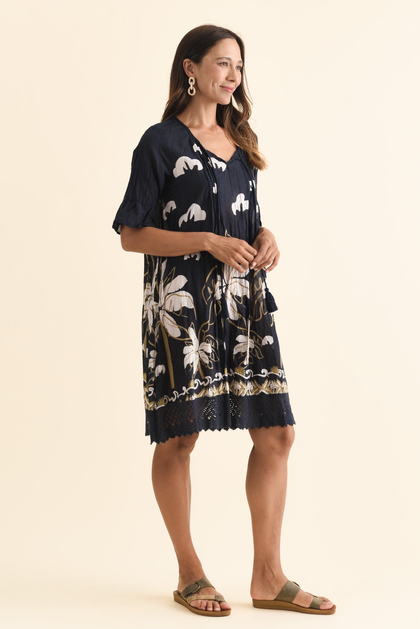 Cayman Navy Seaside Cotton Tunic Dress
