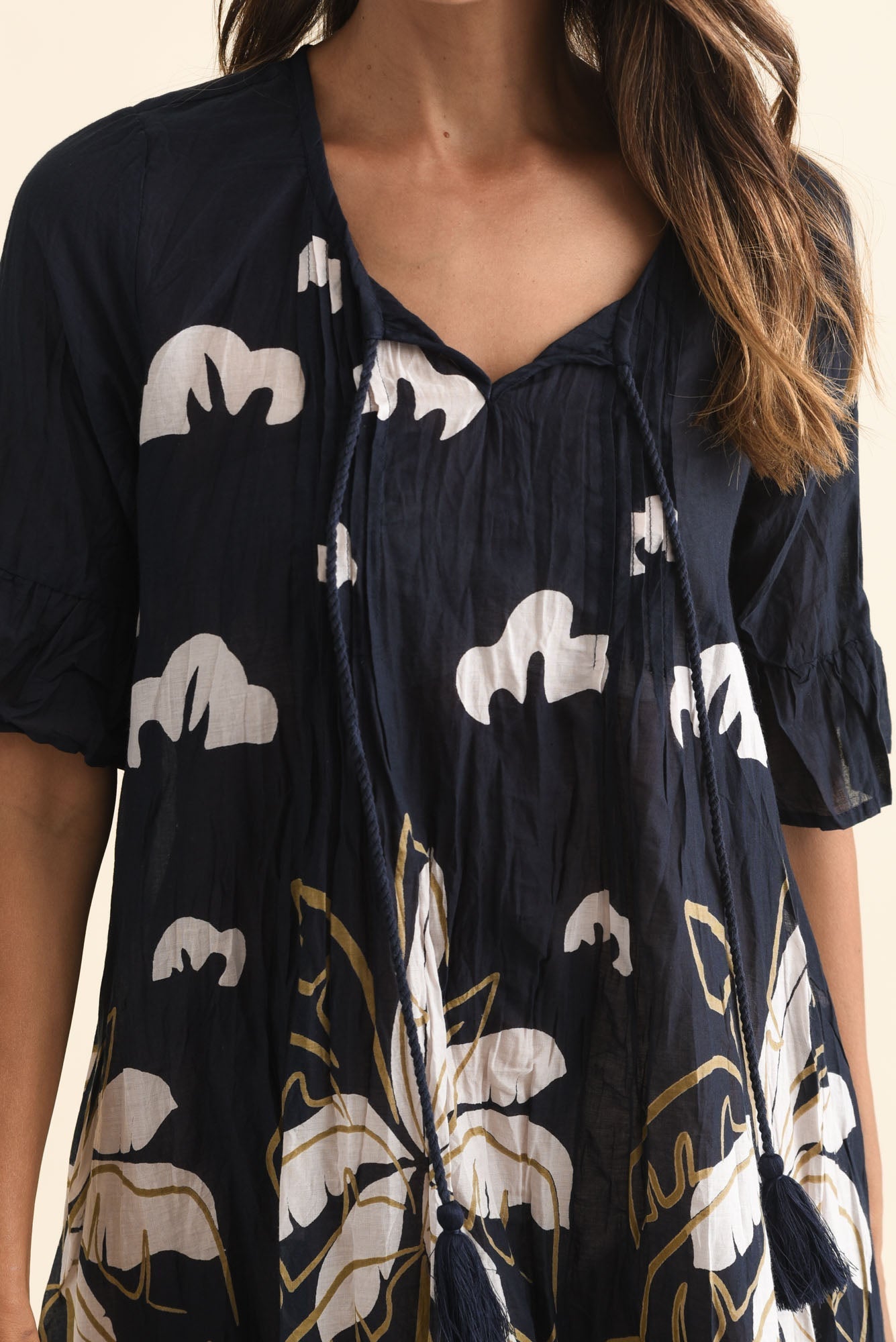 Cayman Navy Seaside Cotton Tunic Dress