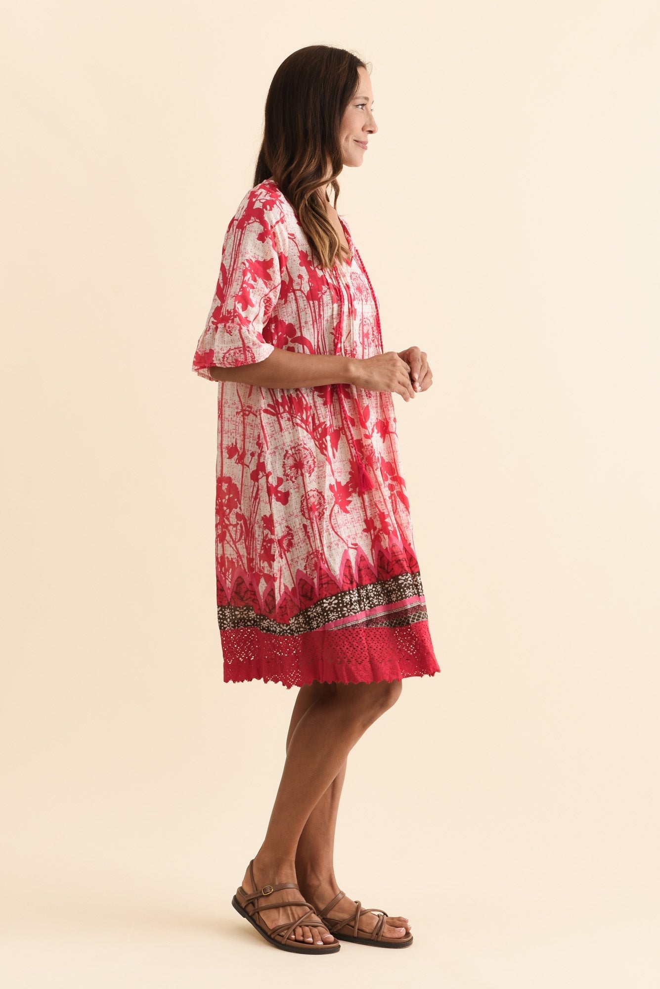 Cayman Pink Dandelion Cotton Tunic Dress