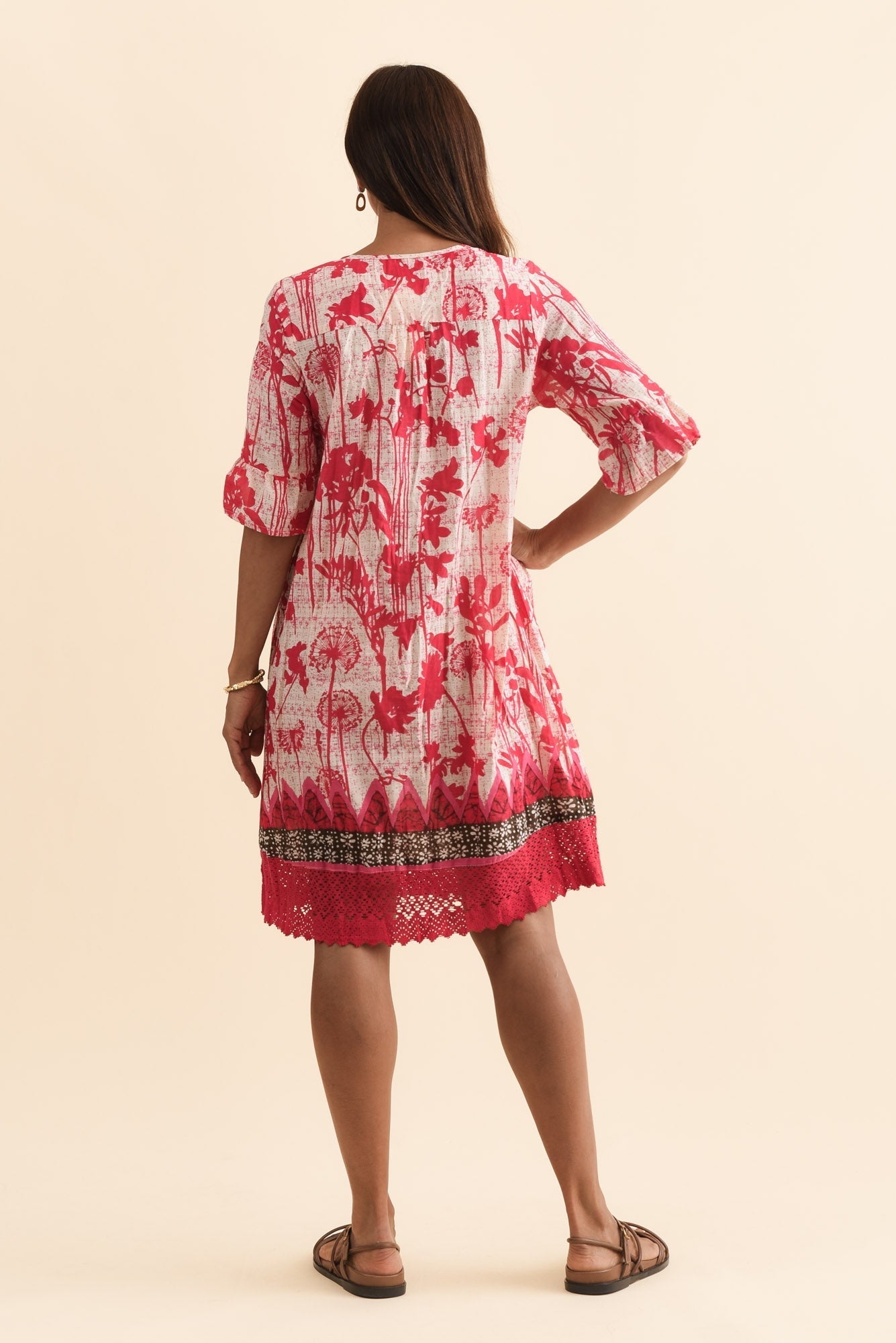 Cayman Pink Dandelion Cotton Tunic Dress