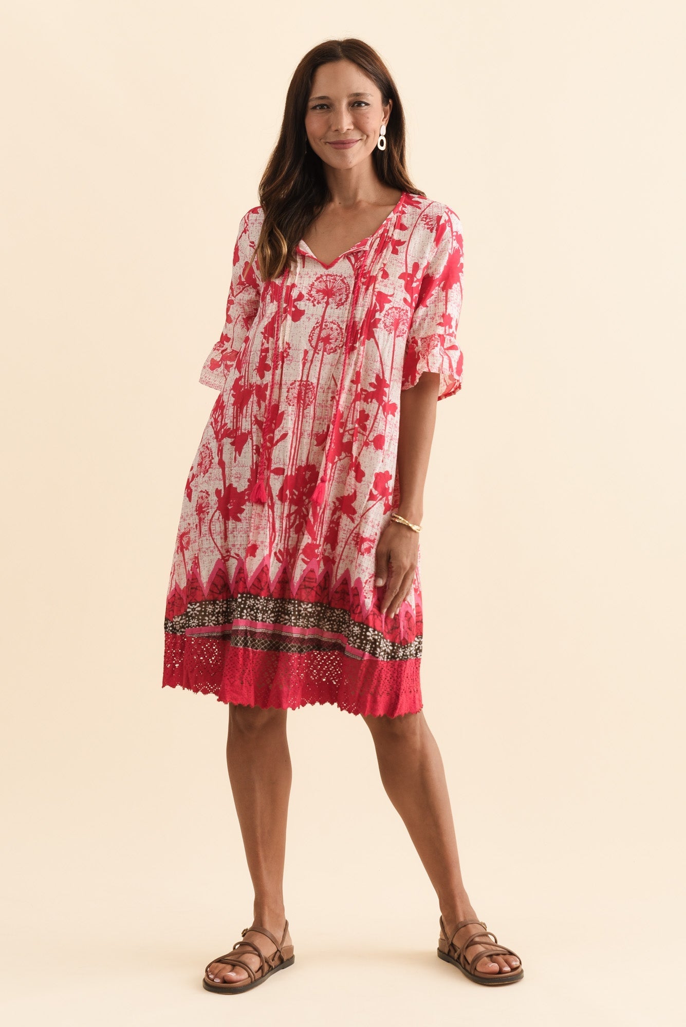 Cayman Pink Dandelion Cotton Tunic Dress