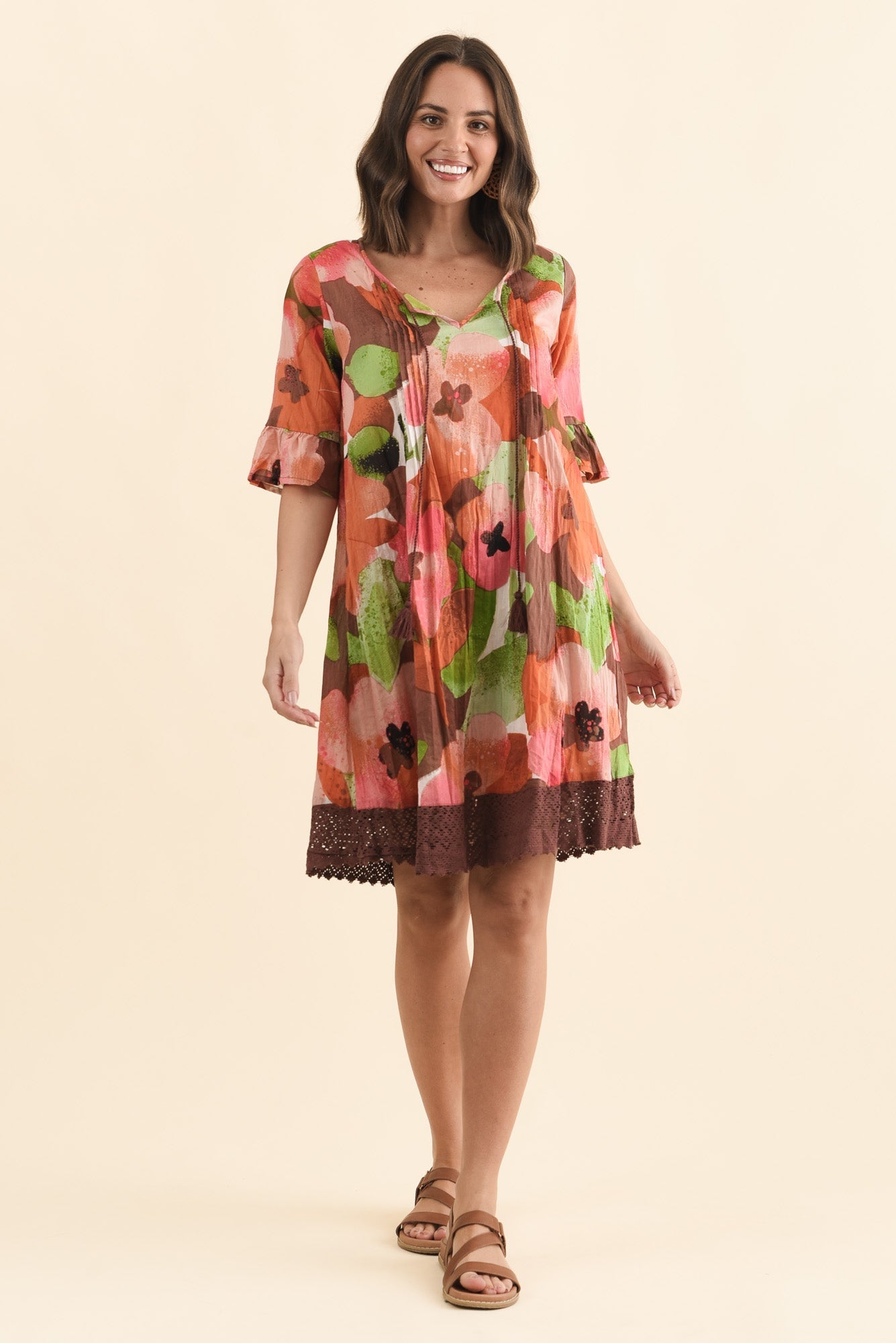Cayman Pink Floral Cotton Tunic Dress