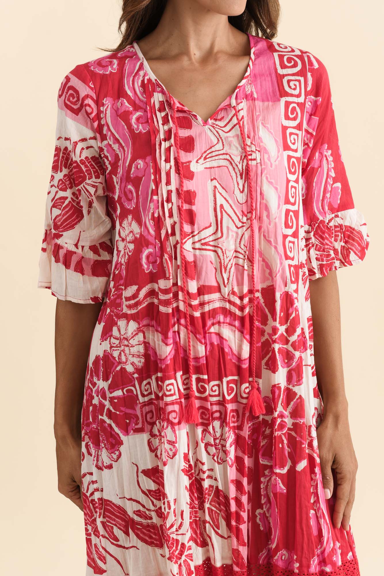 Cayman Red Sea Cotton Tunic Dress