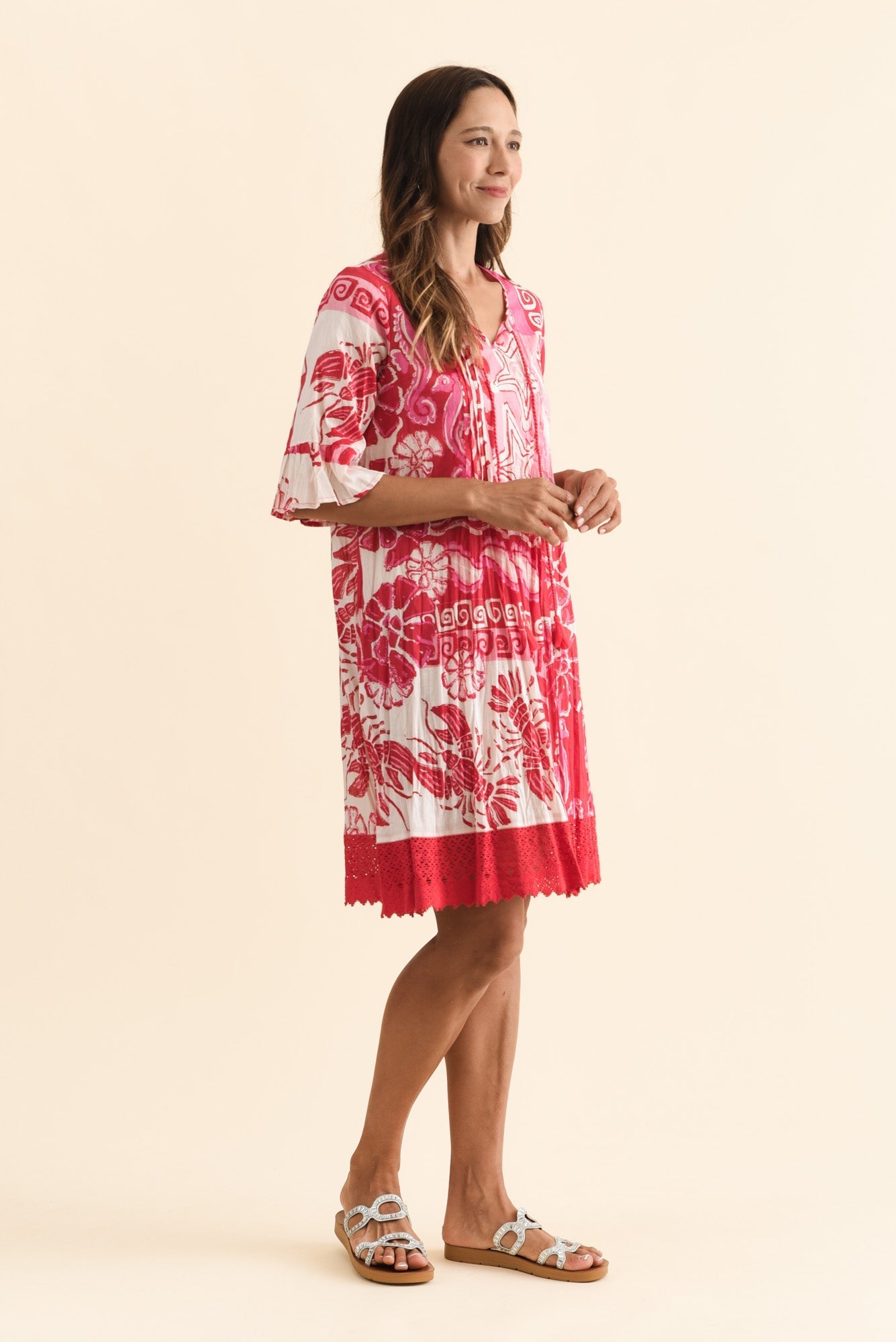 Cayman Red Sea Cotton Tunic Dress