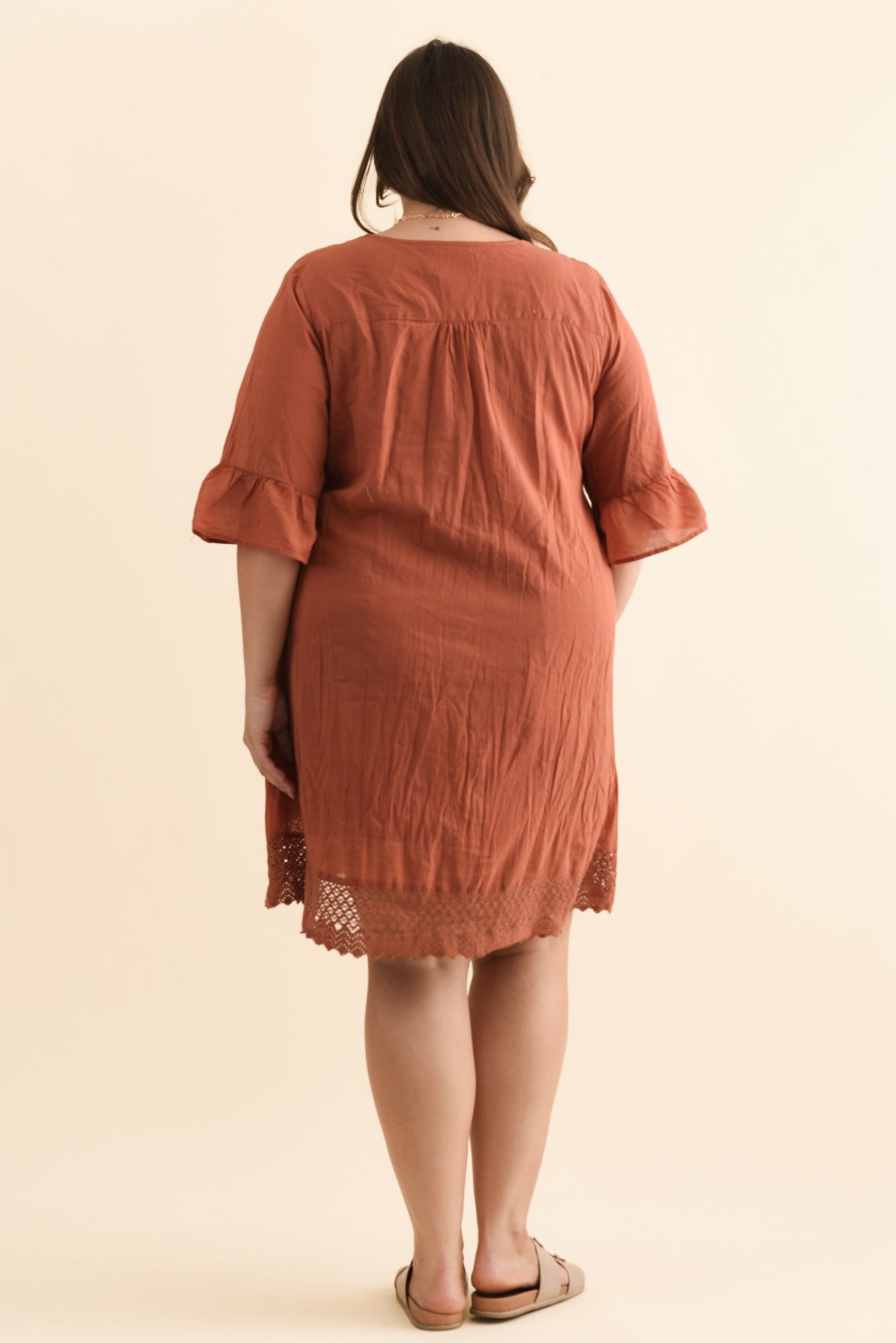 Cayman Rust Cotton Tunic Dress