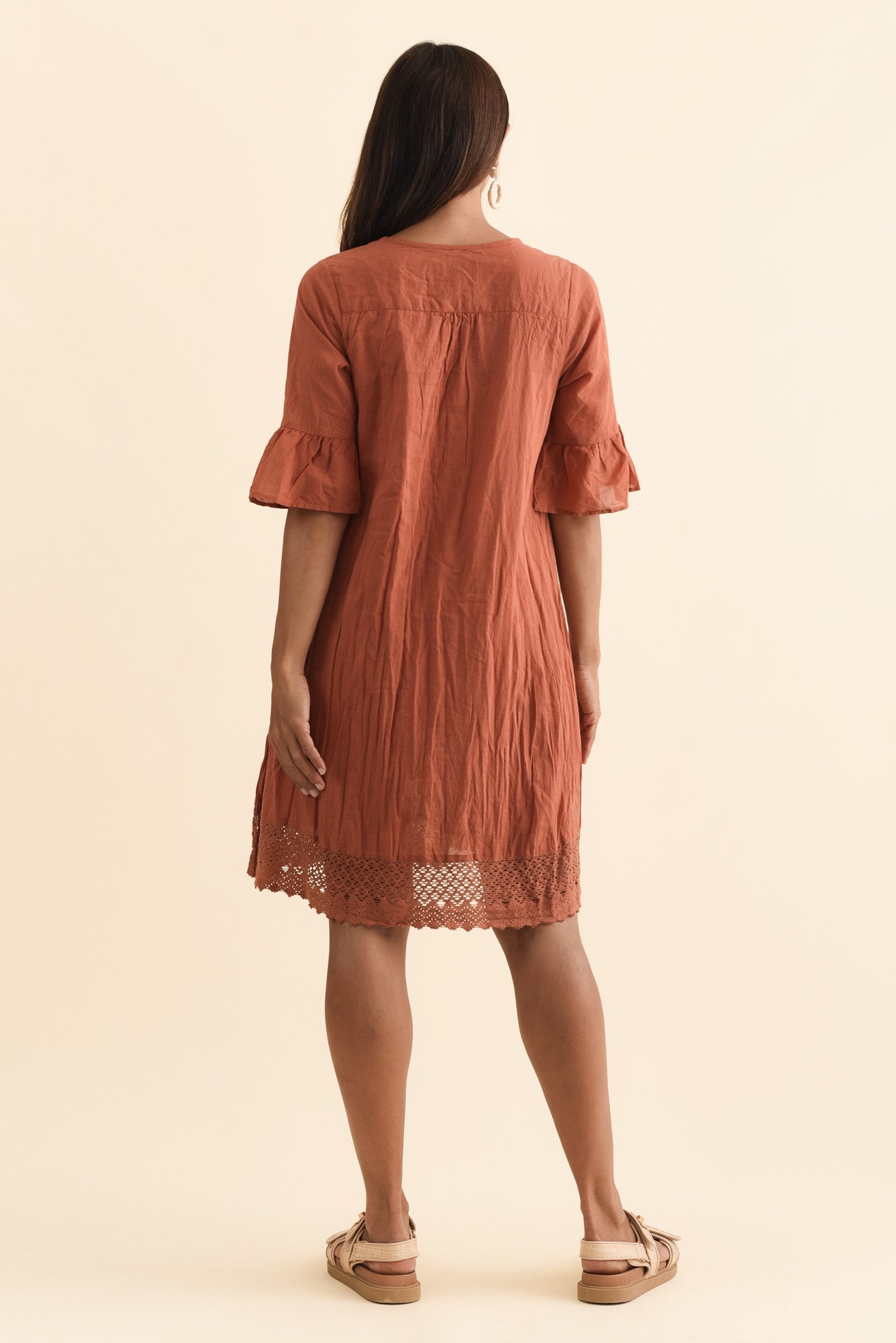 Cayman Rust Cotton Tunic Dress