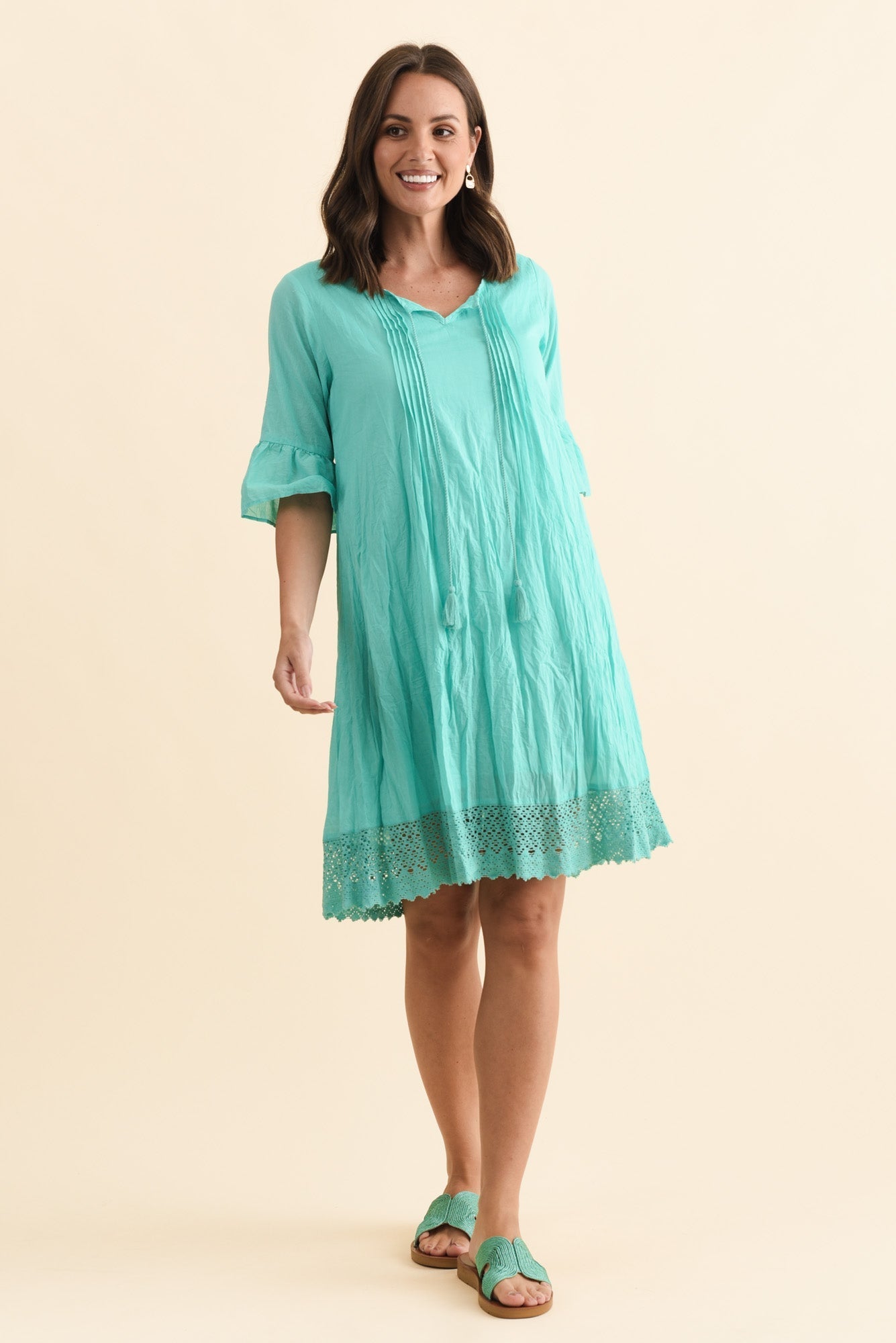 Cayman Sky Blue Cotton Tunic Dress