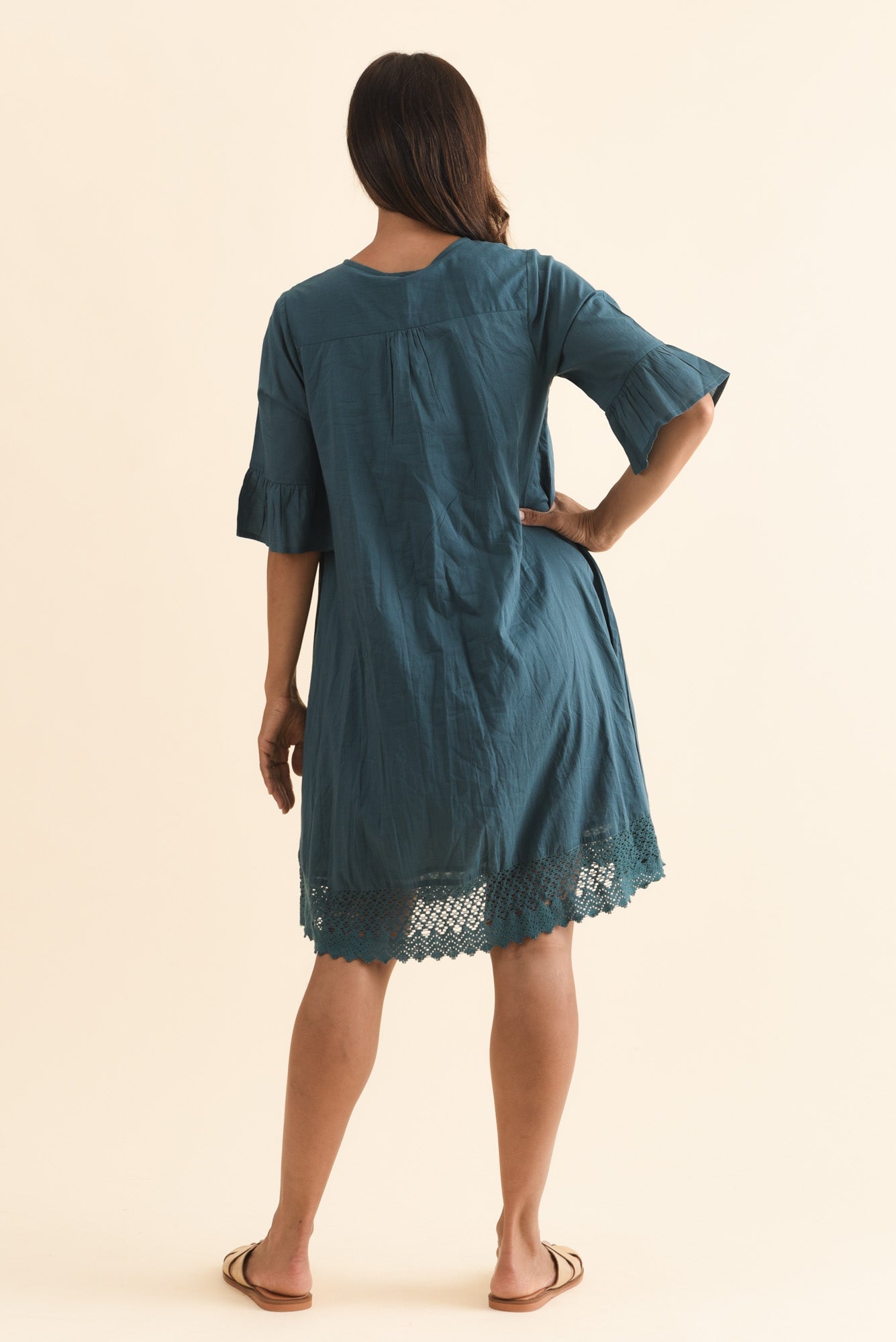 Cayman Teal Cotton Tunic Dress
