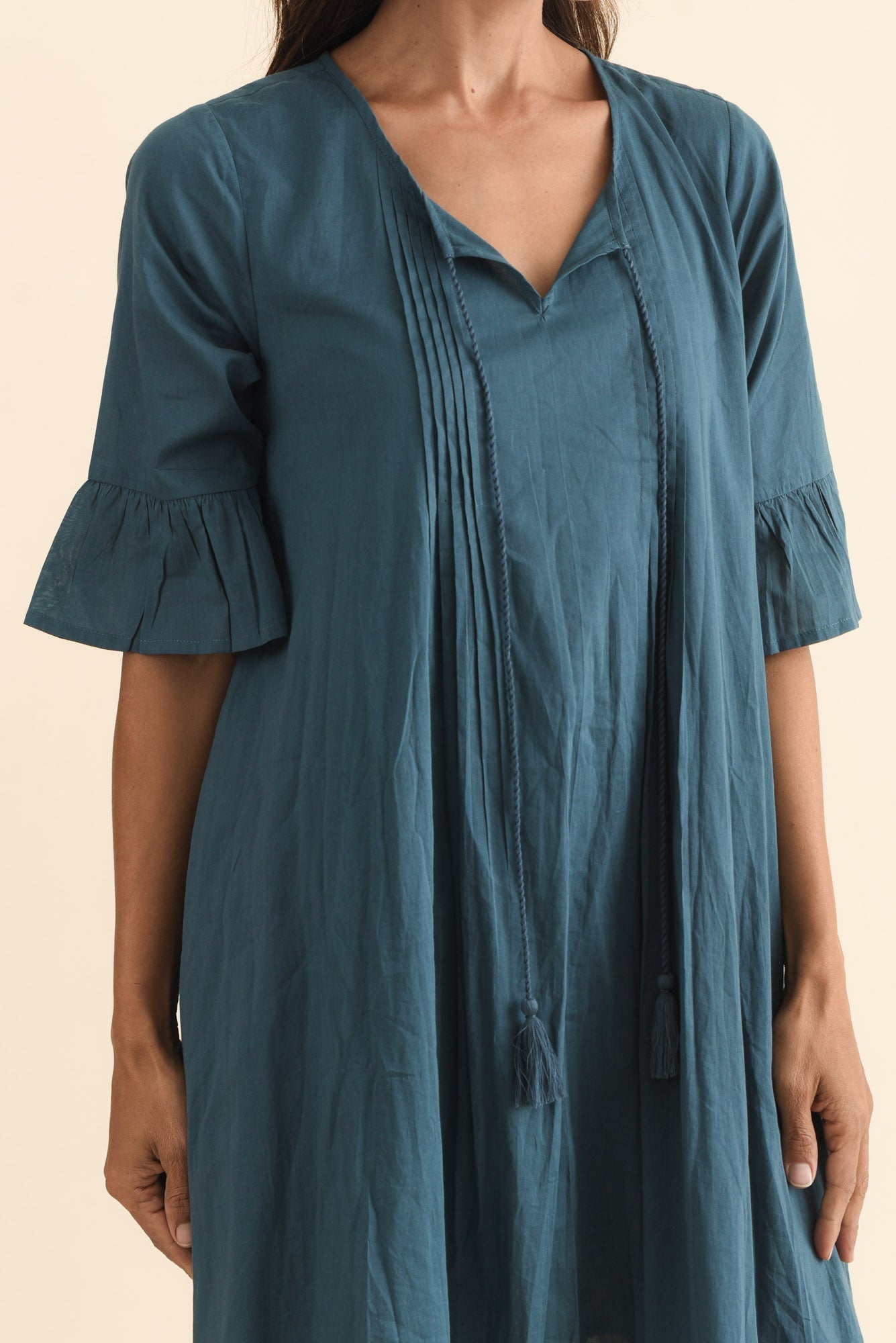 Cayman Teal Cotton Tunic Dress