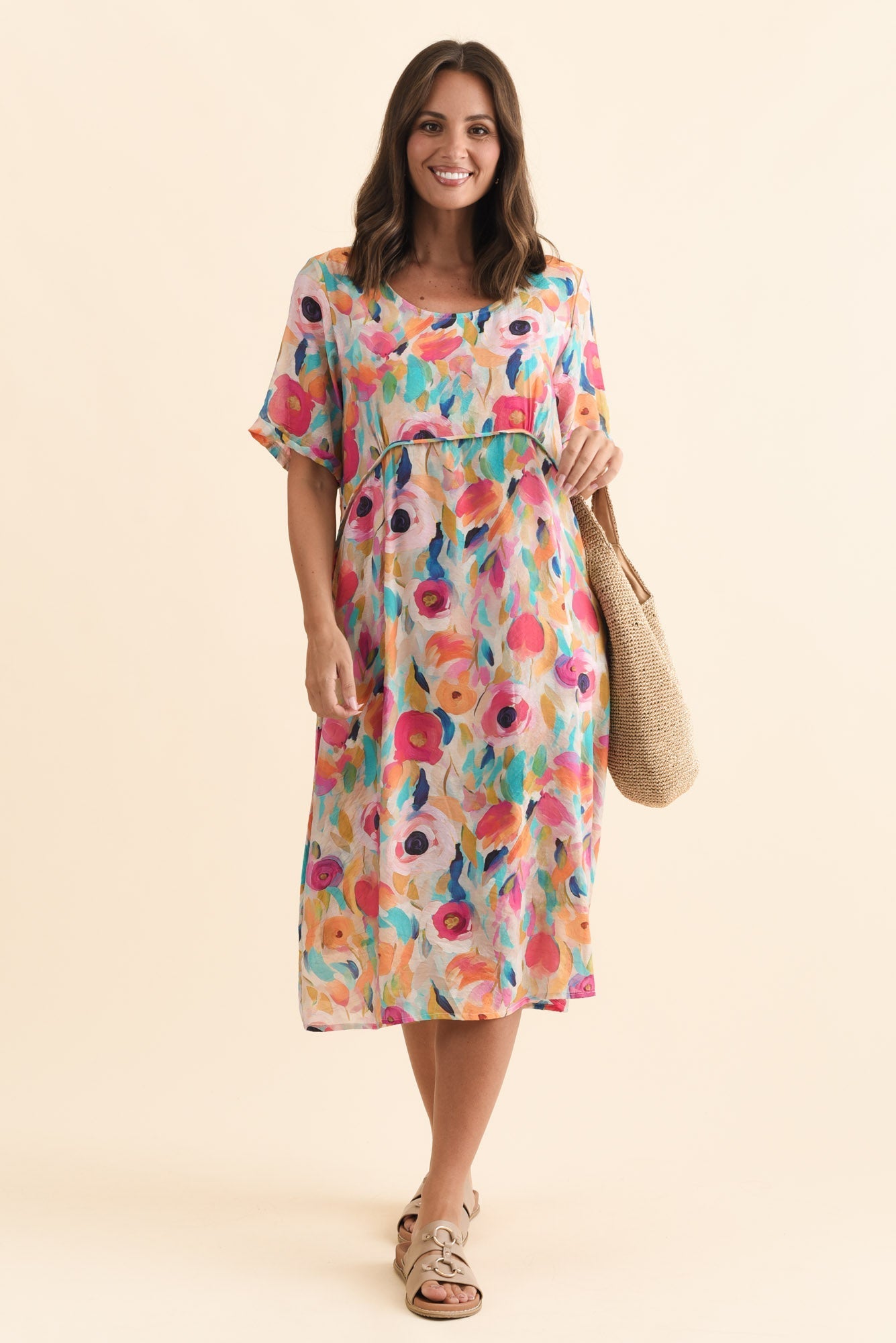 Christie Pink Floral Pocket Dress