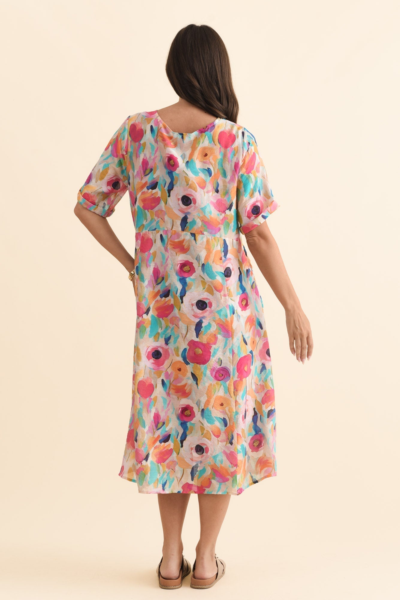 Christie Pink Floral Pocket Dress