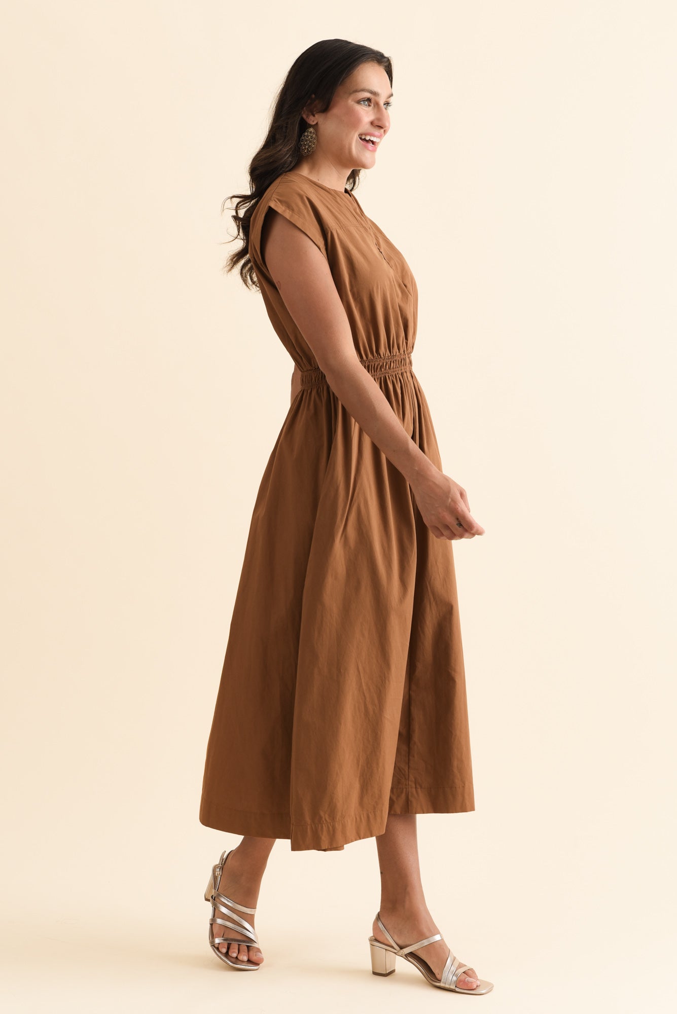Cooper Mocha Cotton Pocket Dress