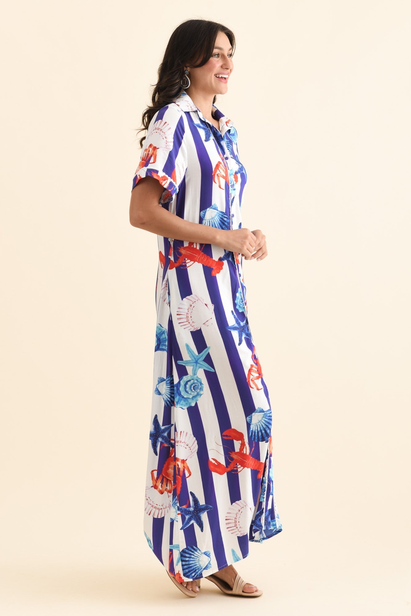 Corine Blue Beach Tie Dress