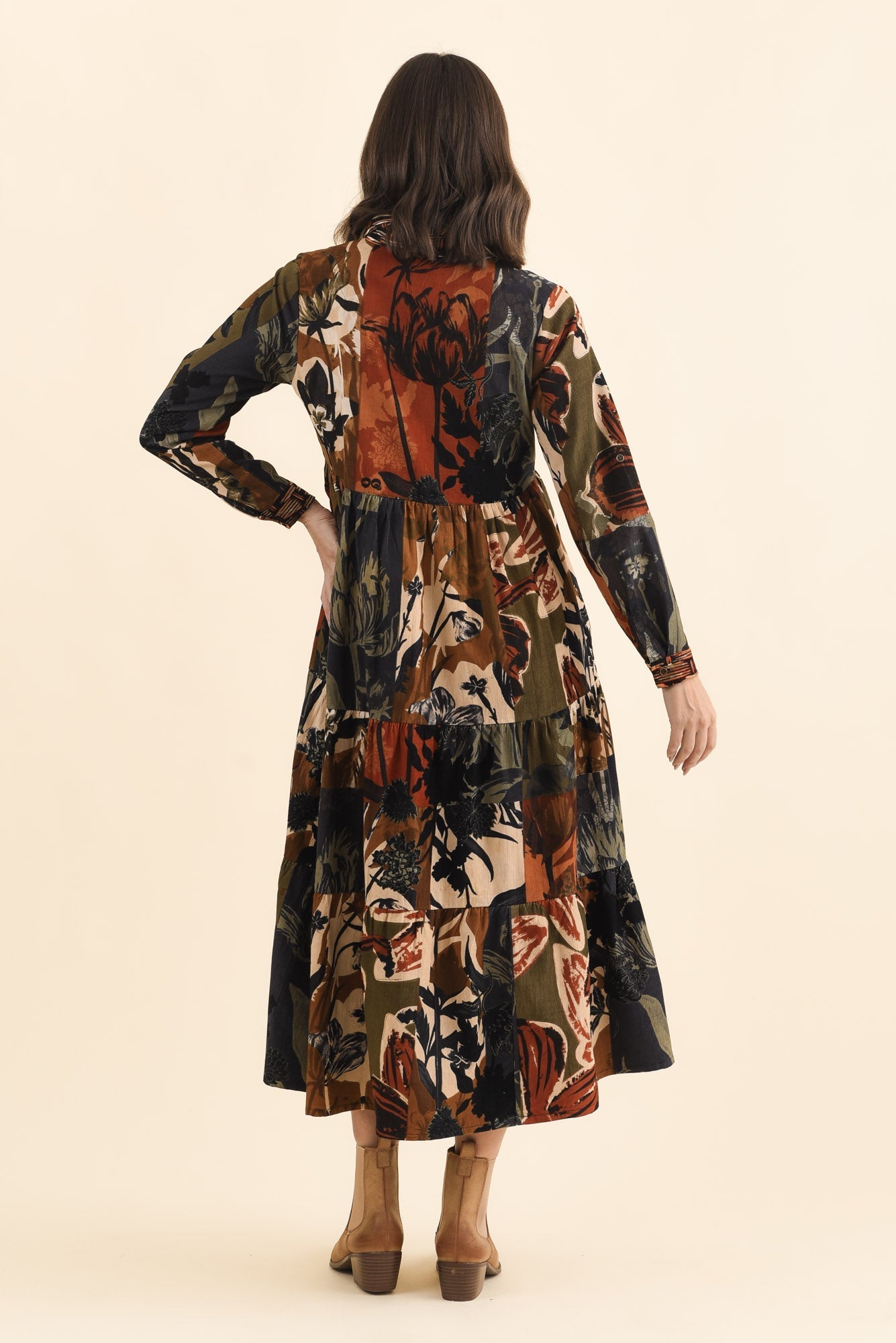 Crowne Orange Floral Cotton Pocket Dress