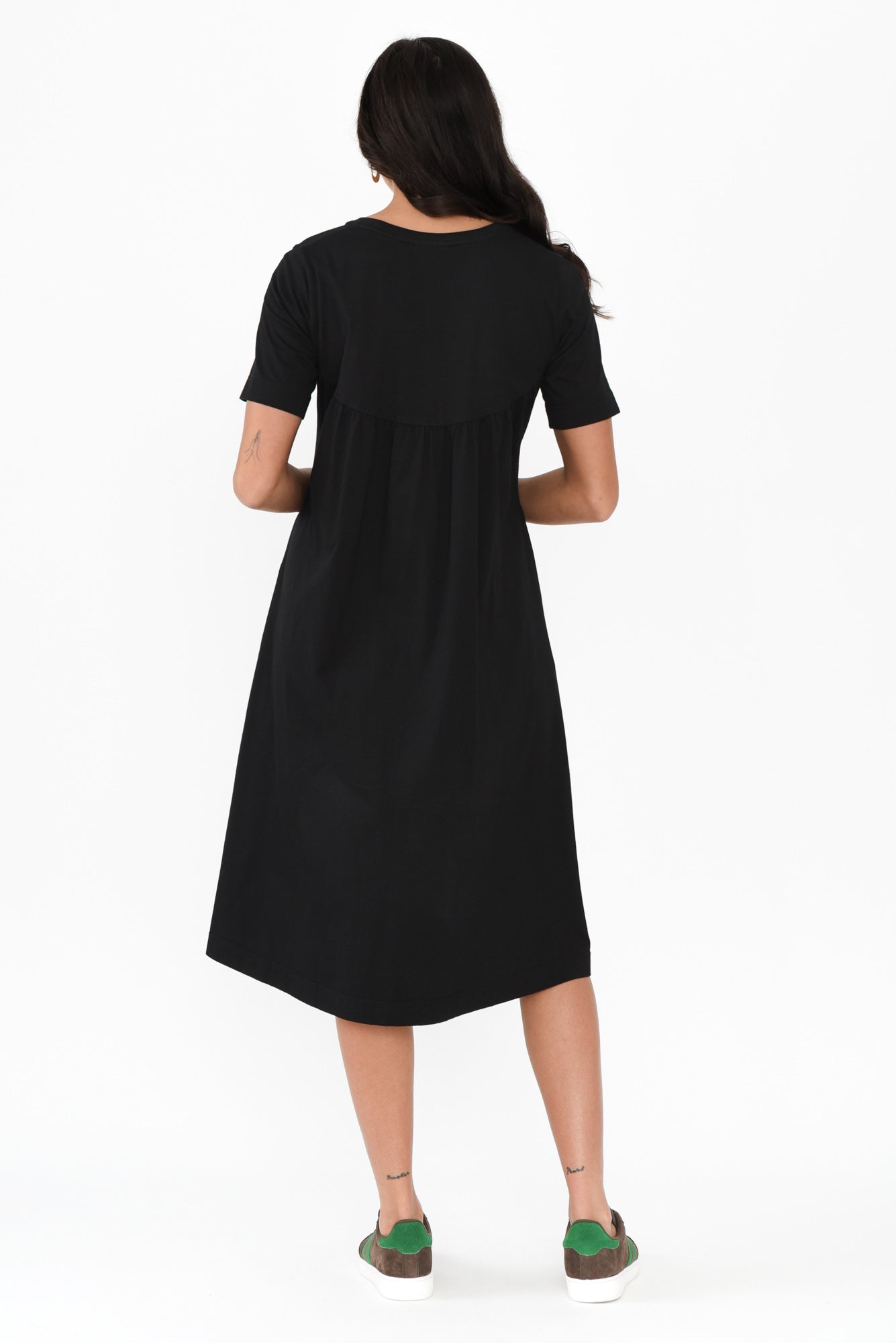 Cynthia Black Cotton Tee Dress
