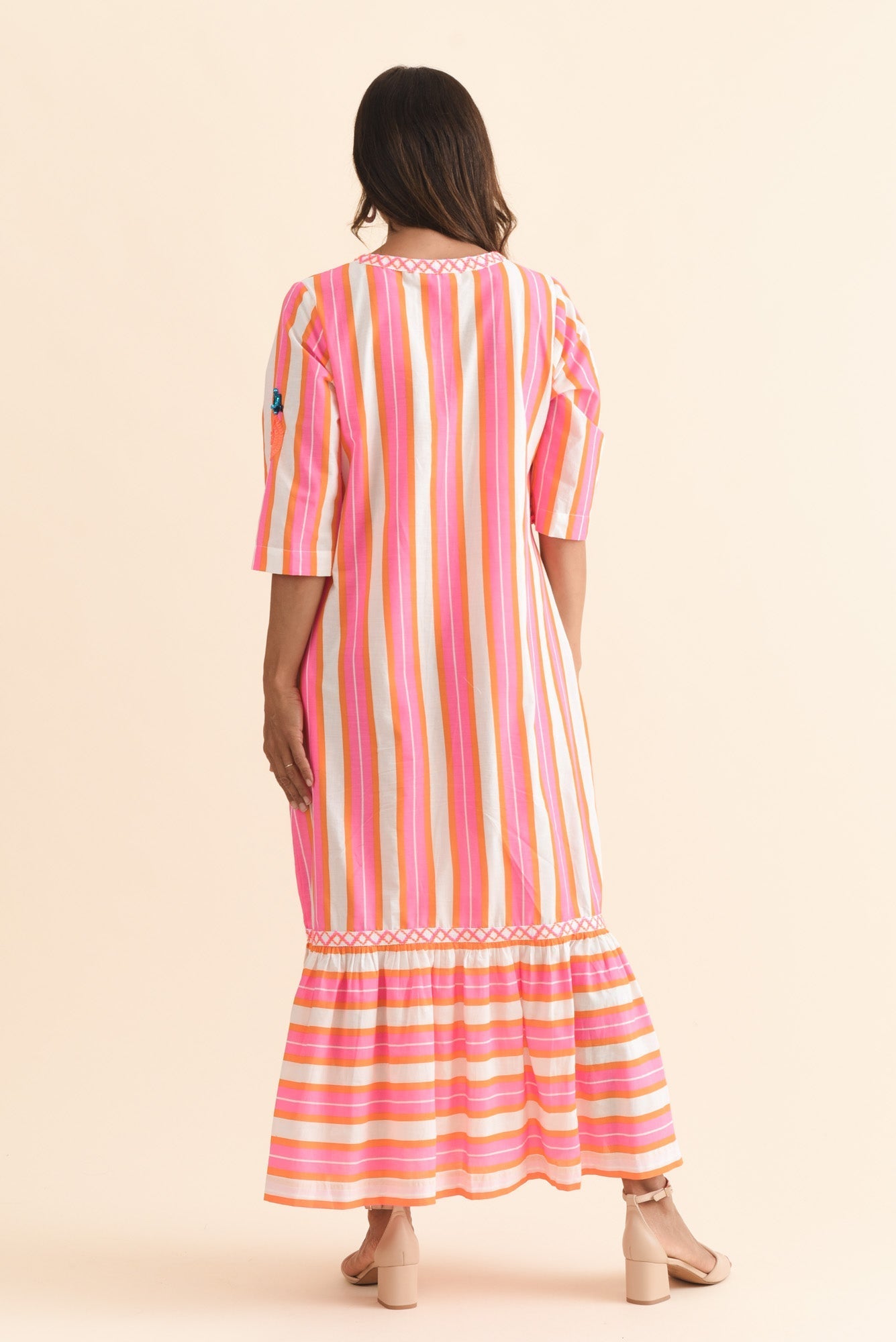Dakota Pink Pineapple Sequin Cotton Dress