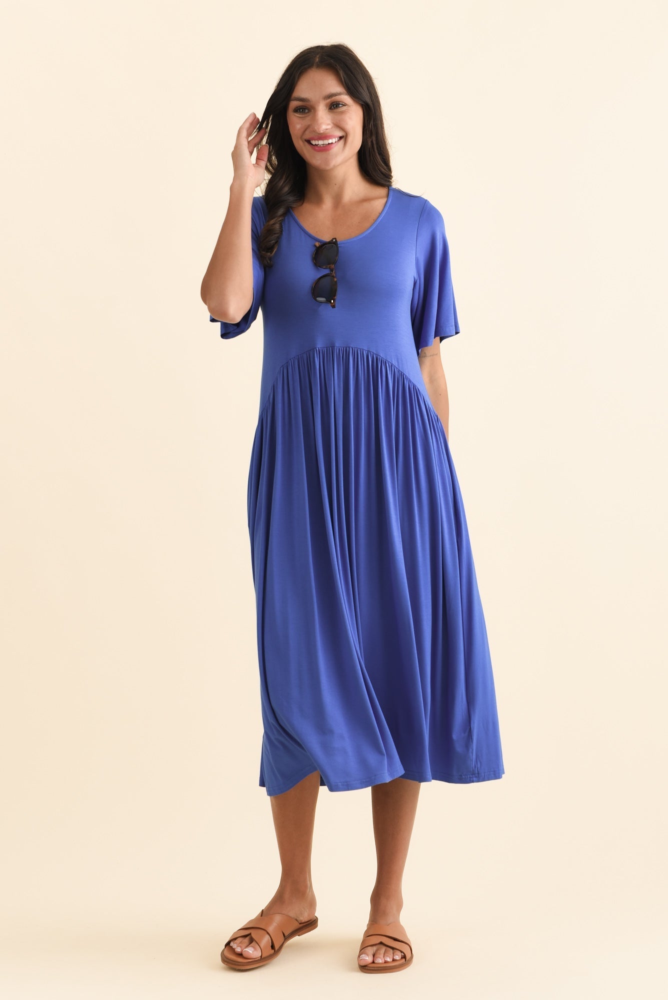 Dalton Cobalt Crescent Dress