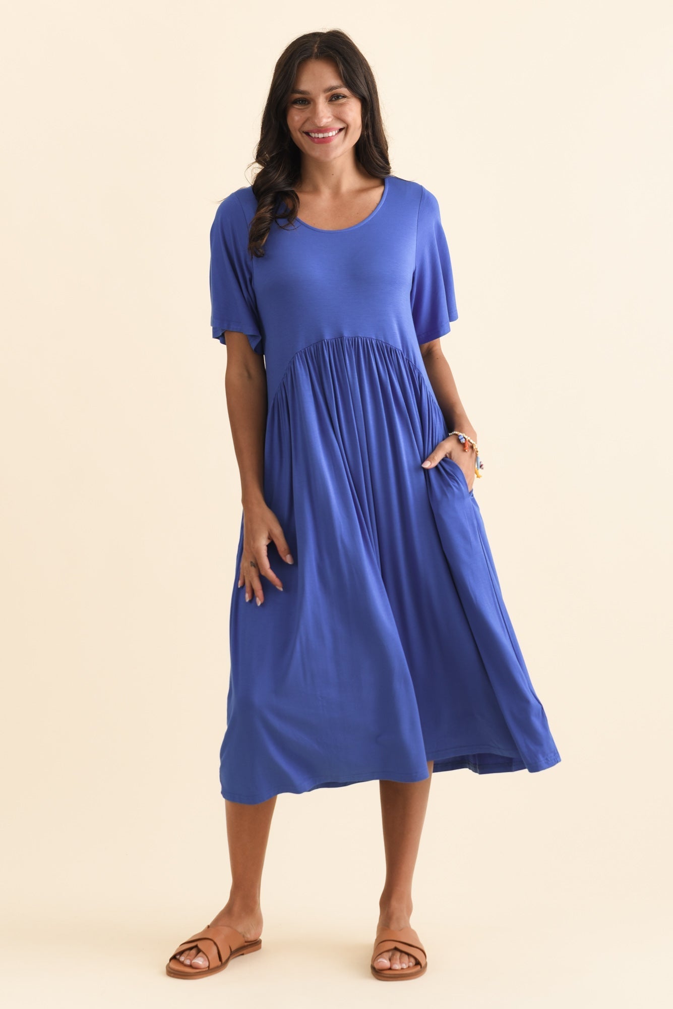 Dalton Cobalt Crescent Dress