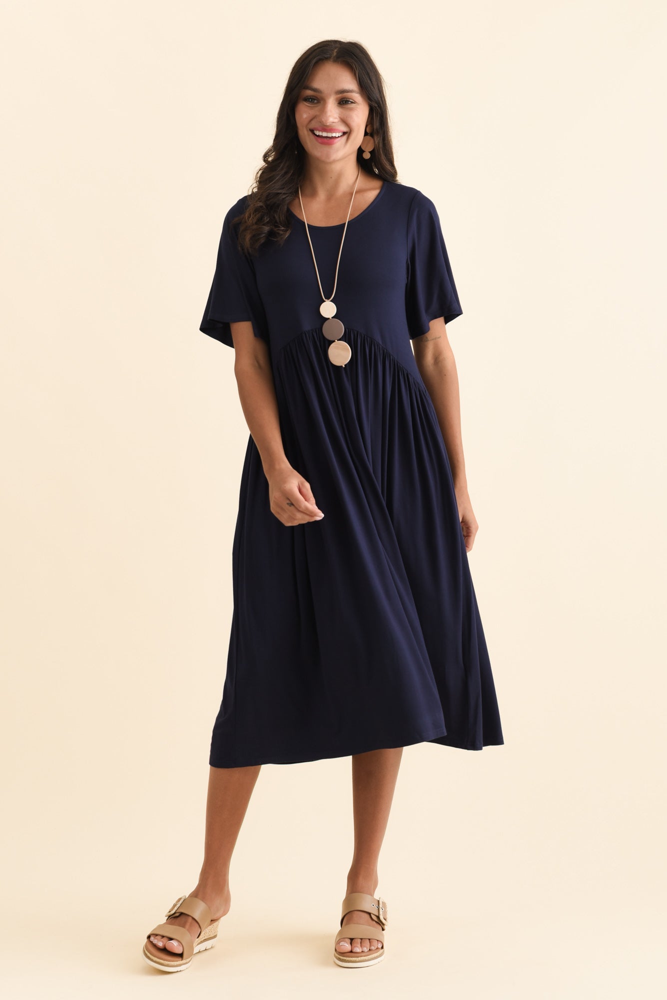 Dalton Navy Crescent Dress