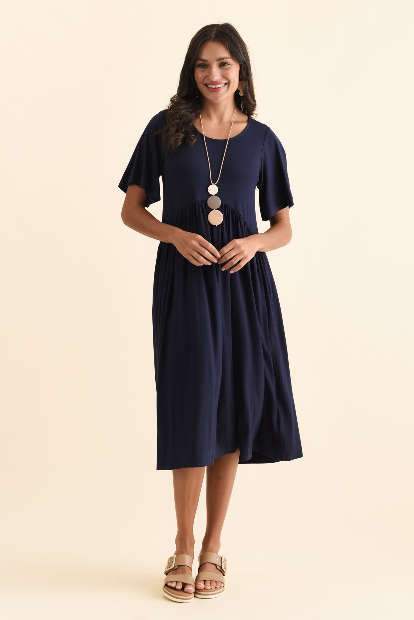 Dalton Navy Crescent Dress