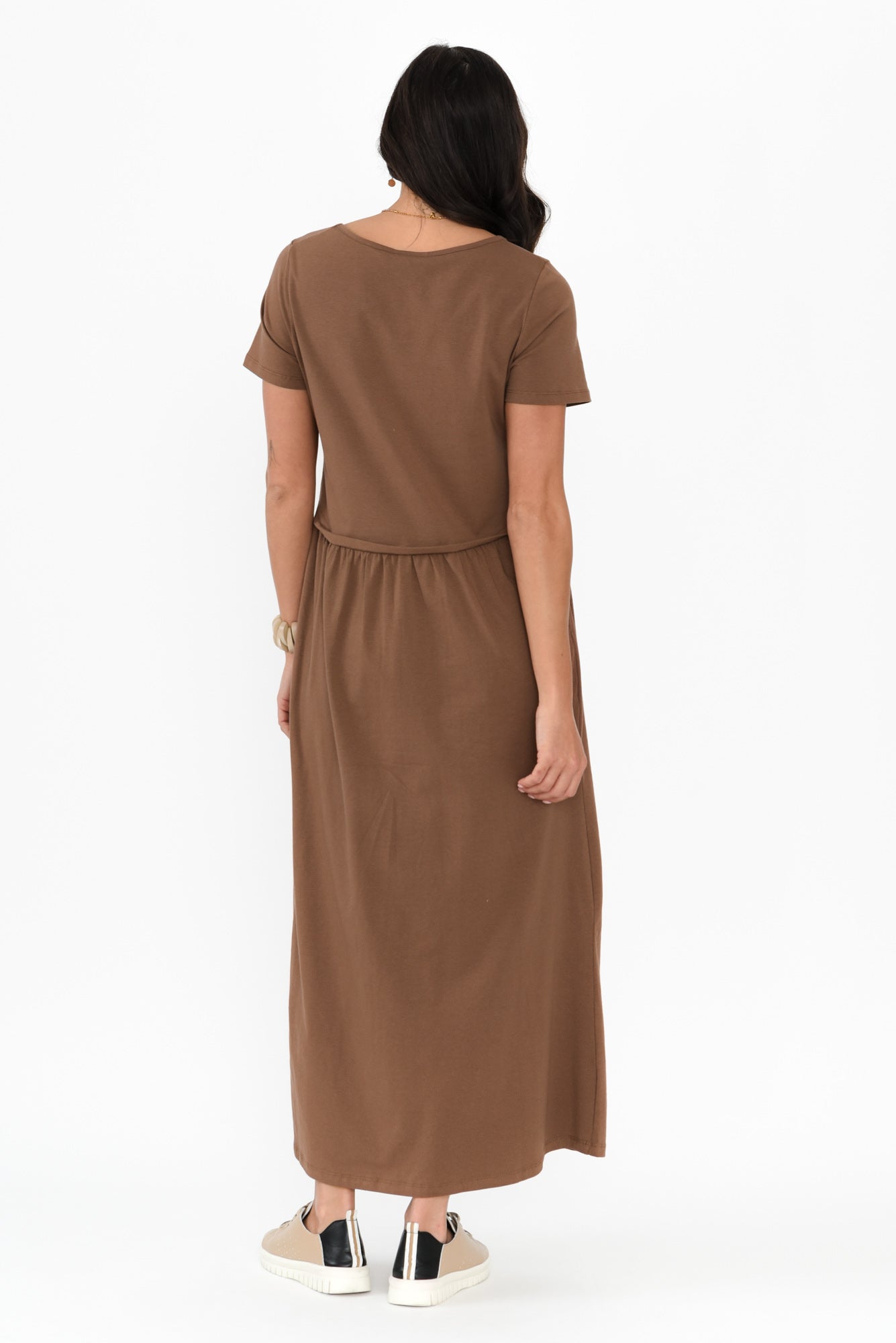 Deidra Chocolate Cotton Pocket Dress