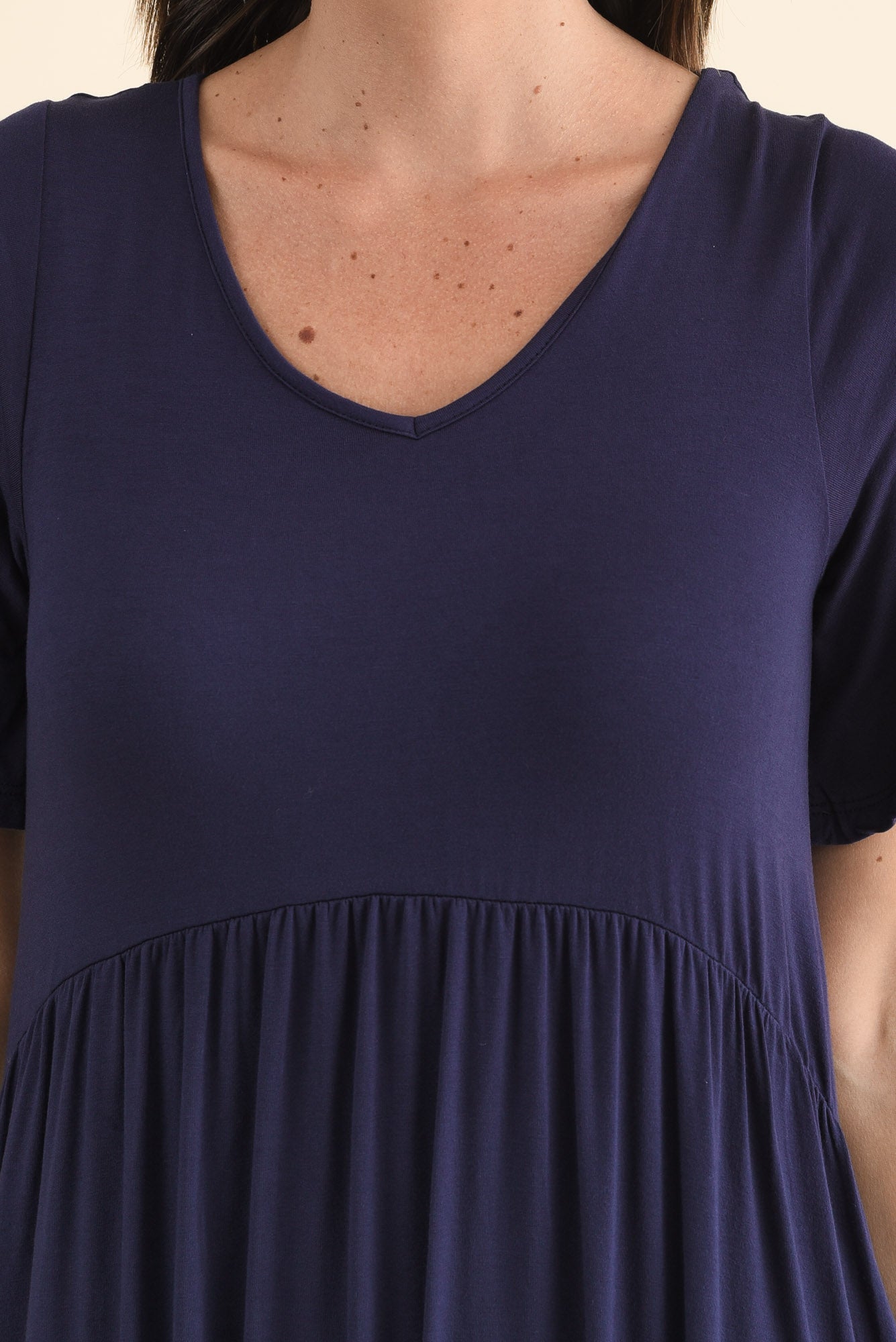 Donna Navy Gathered Dress