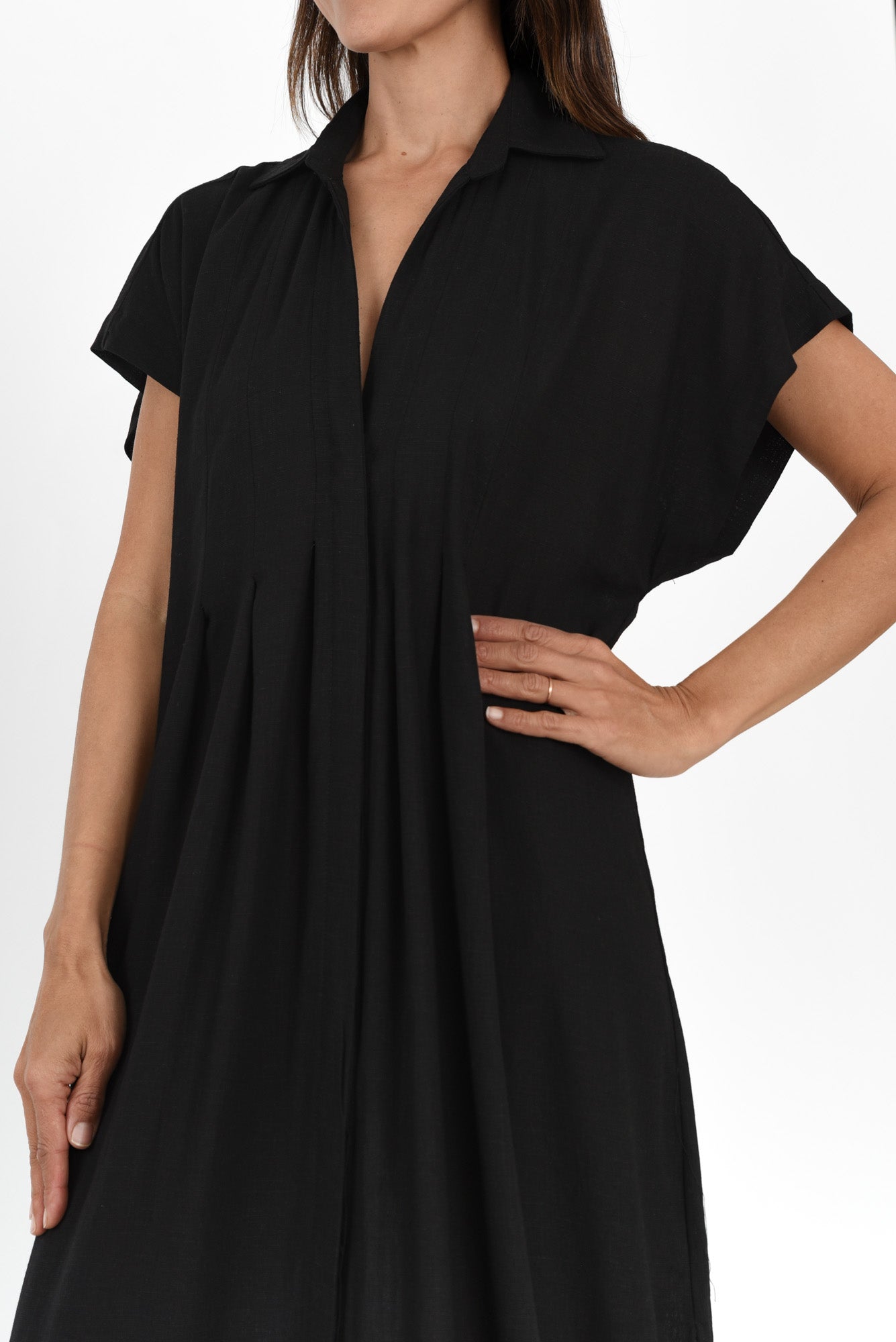 Elijah Black Shirt Dress