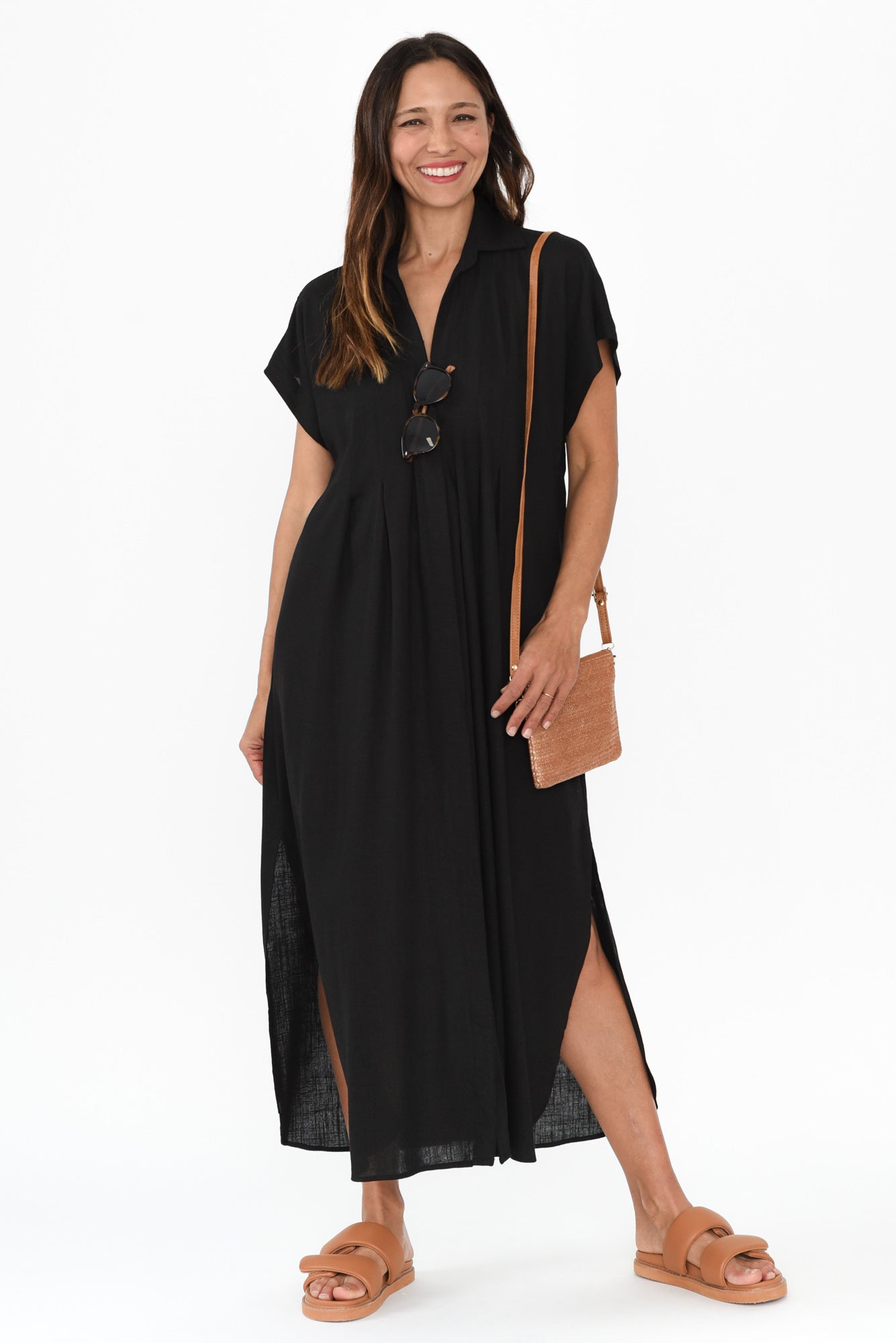 Elijah Black Shirt Dress