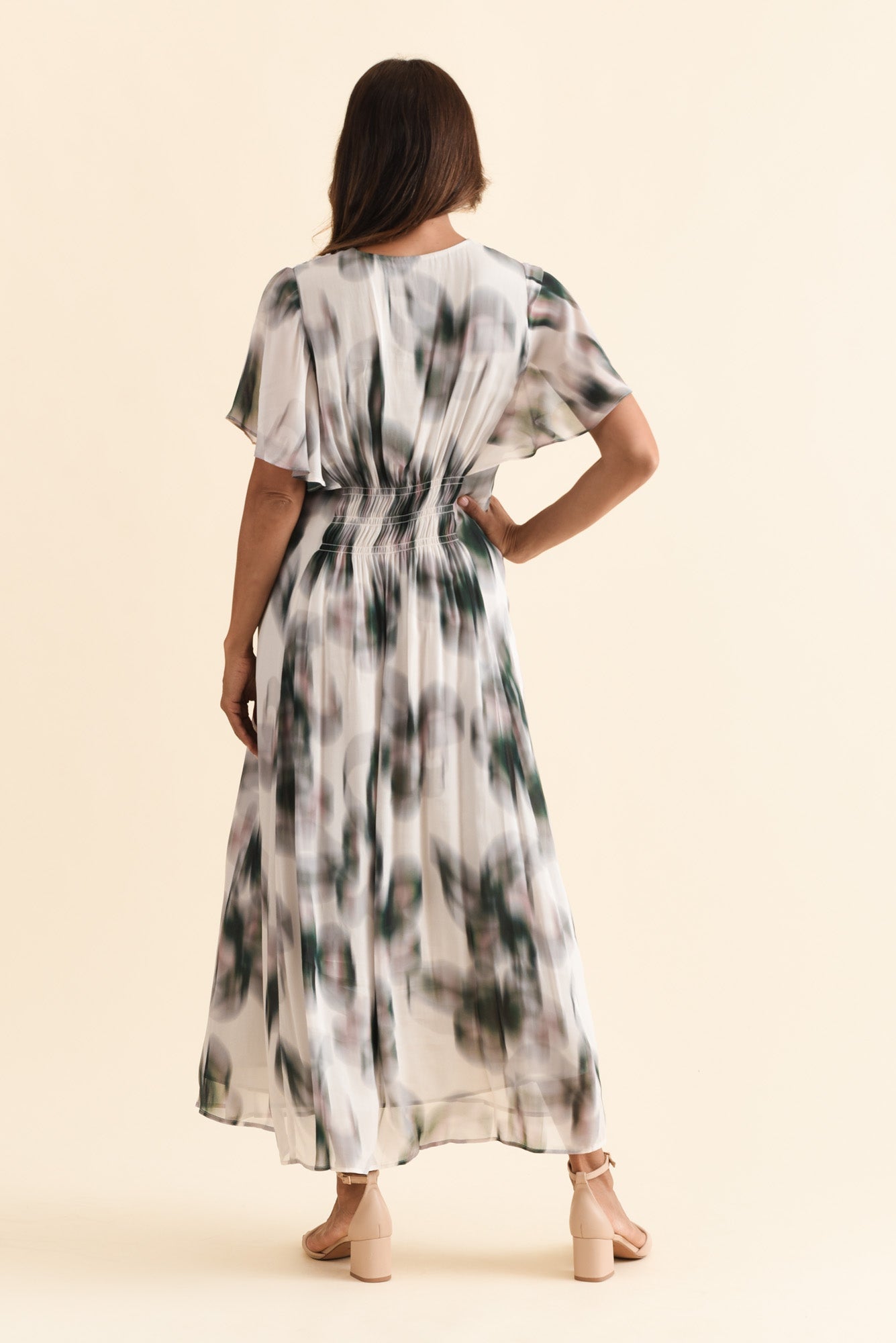 Elise Ivory Bloom Ruffle Dress