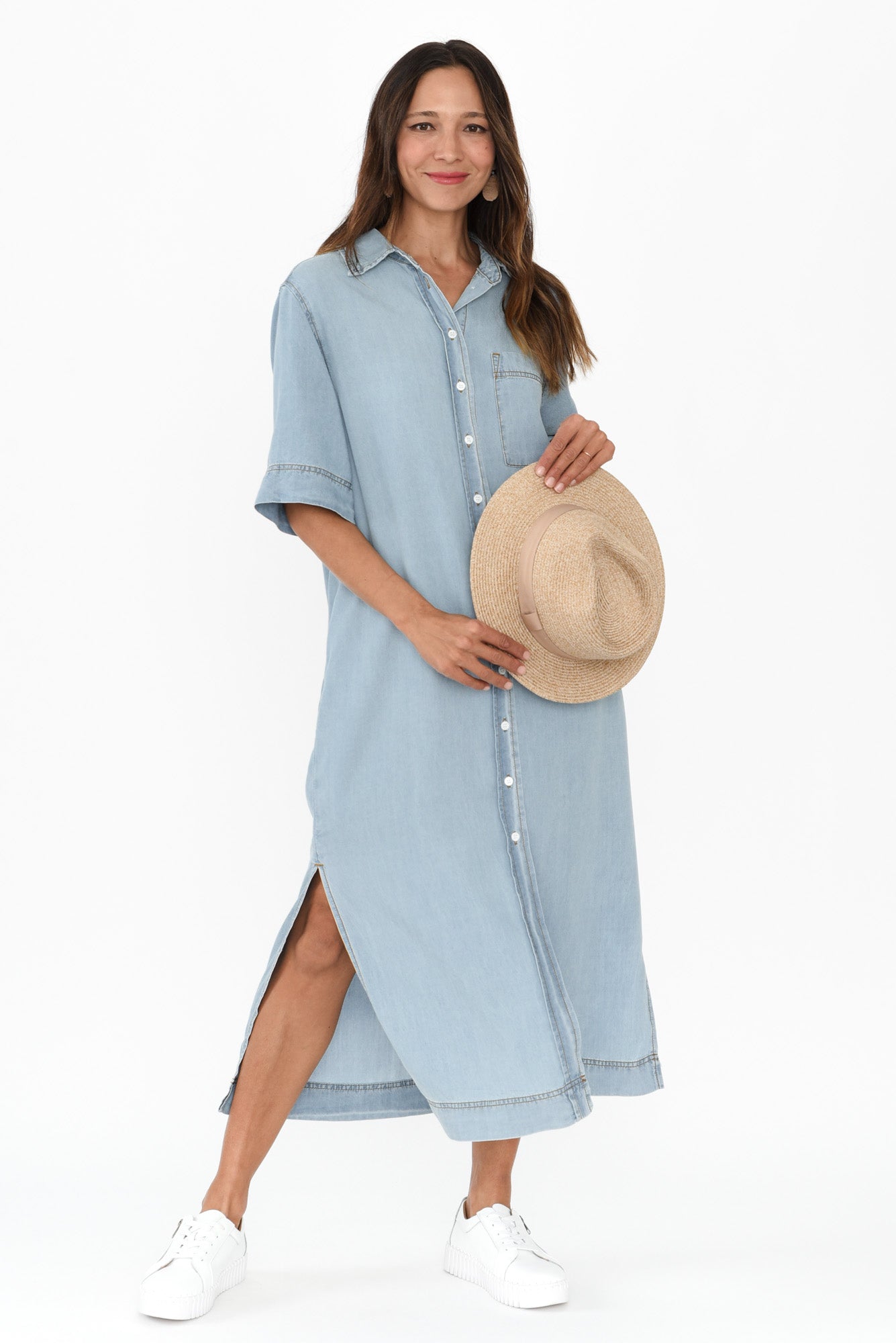 Emmy Blue Denim Shirt Dress