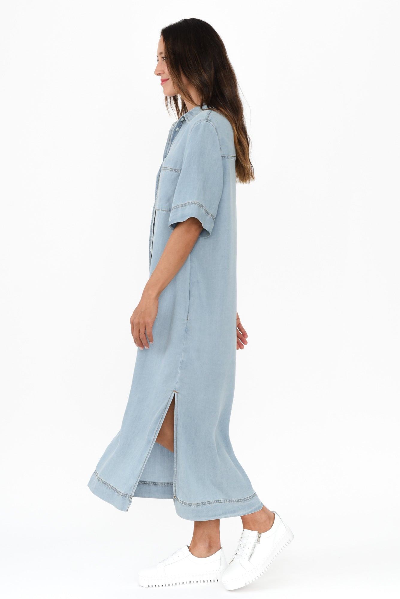 Emmy Blue Denim Shirt Dress