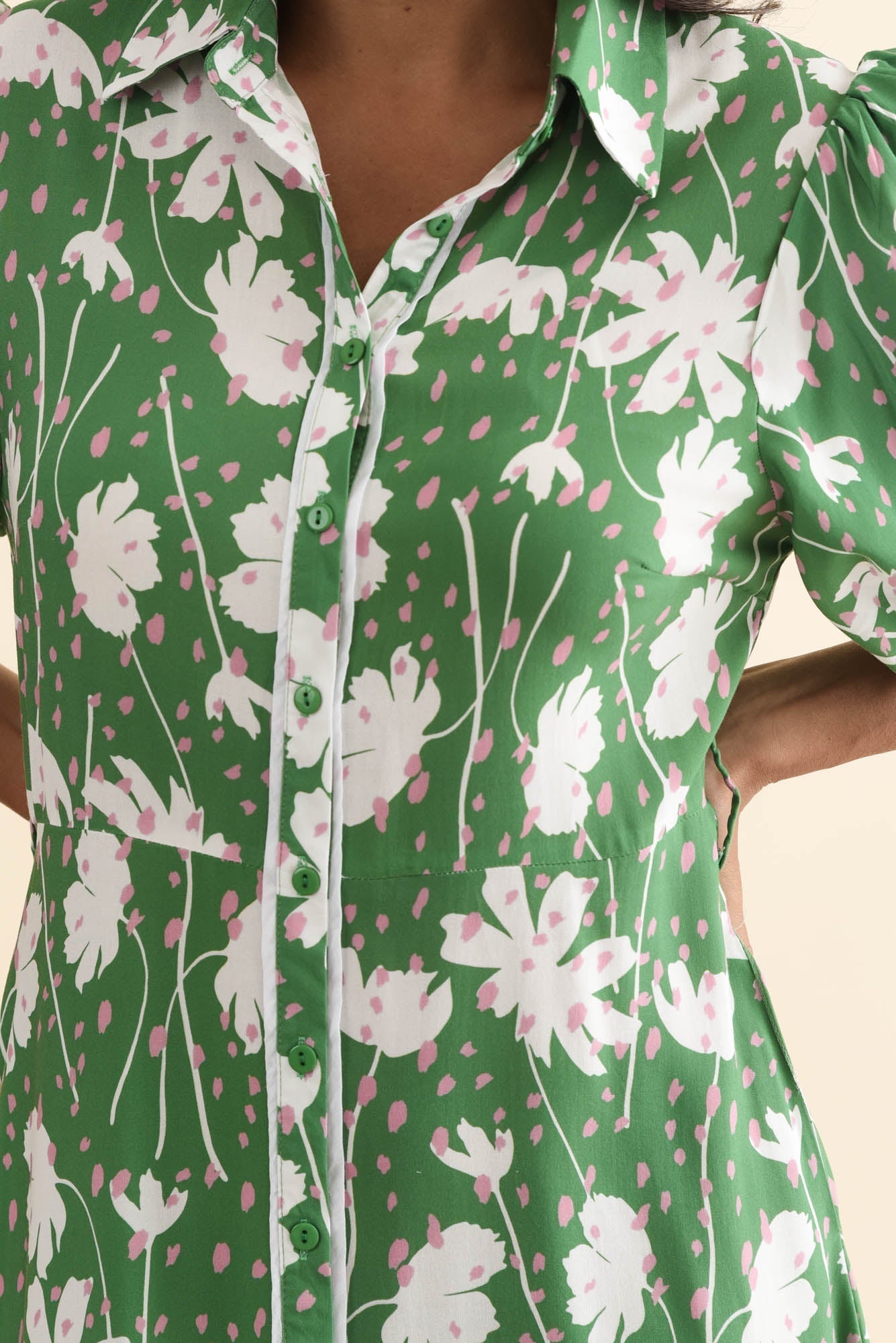 Eri Green Garden Tie Dress