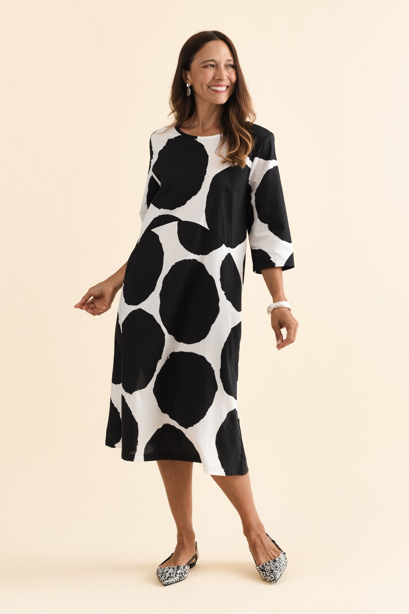 Hannah Black Spot Cotton Dress